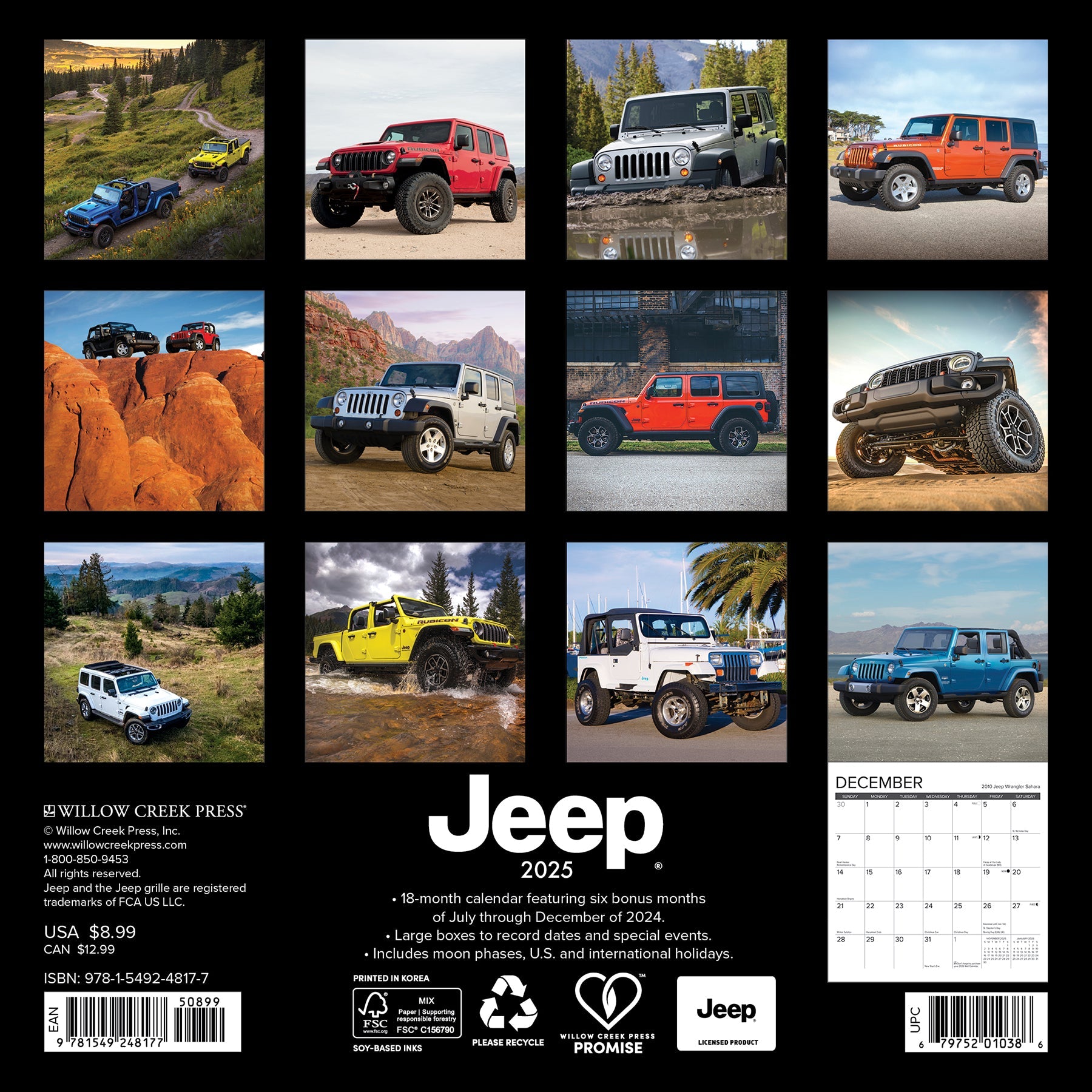 2025 Jeep - Mini Wall Calendar