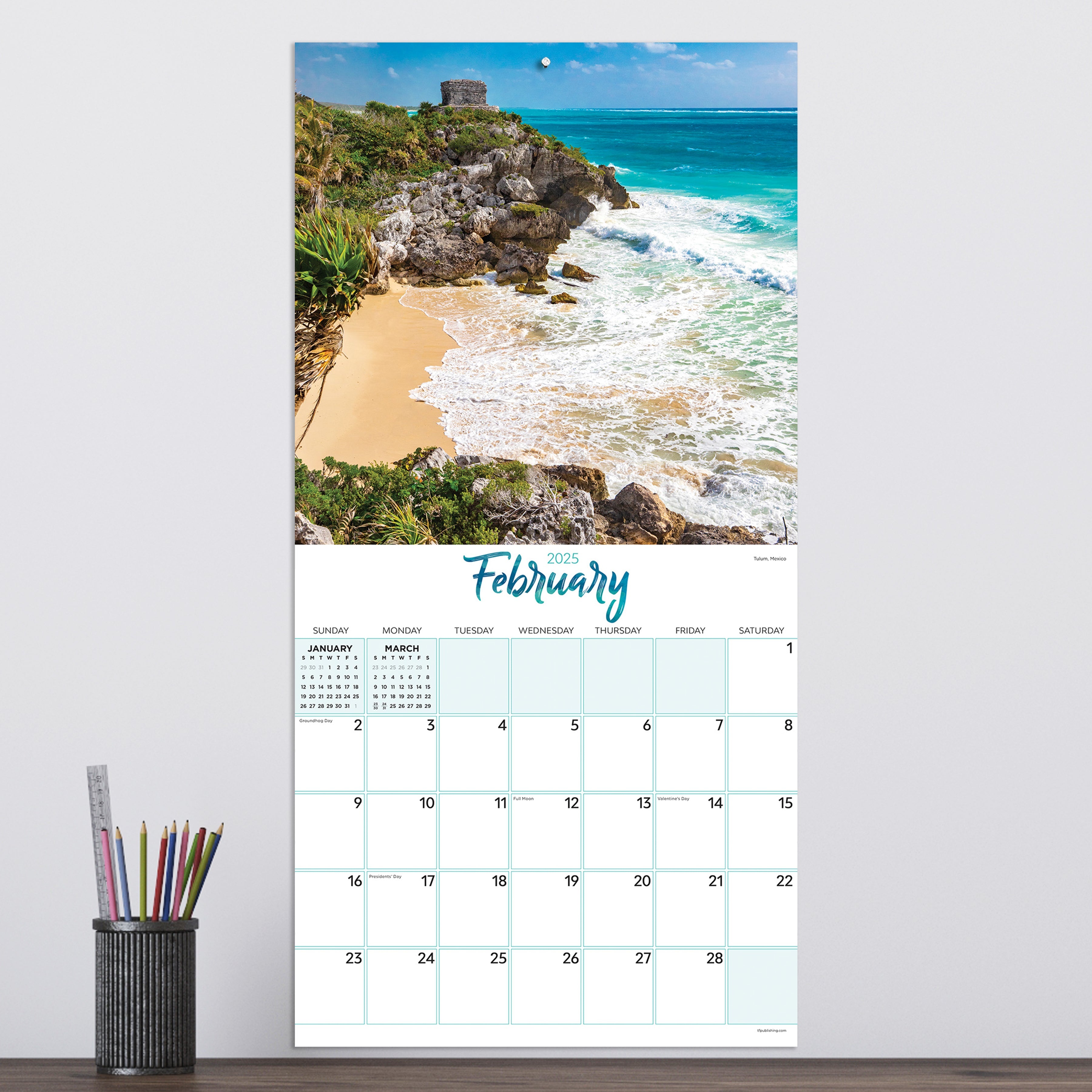 2025 Tropical Beaches - Square Wall Calendar