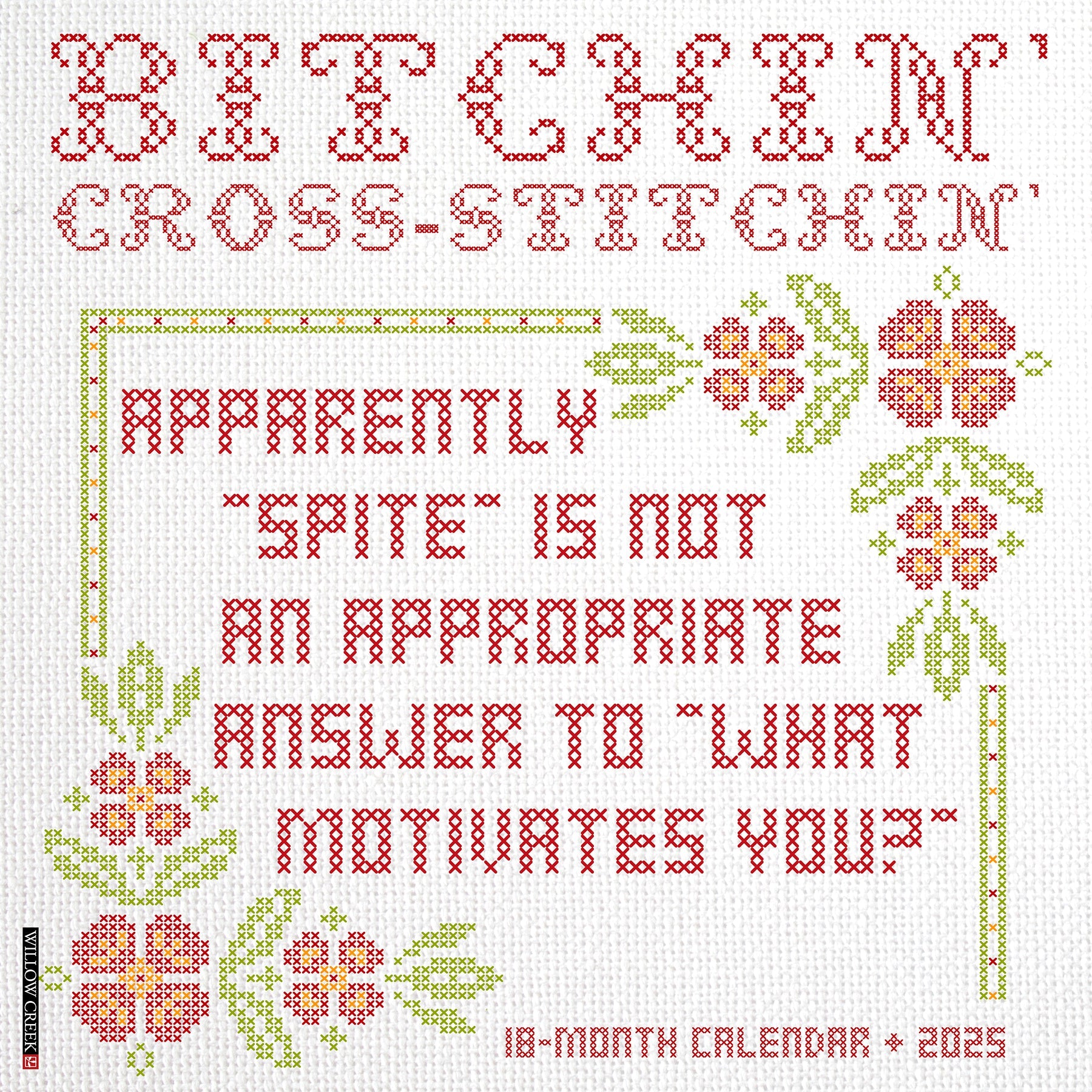 2025 Bitchin' Cross-Stitchin' - Square Wall Calendar