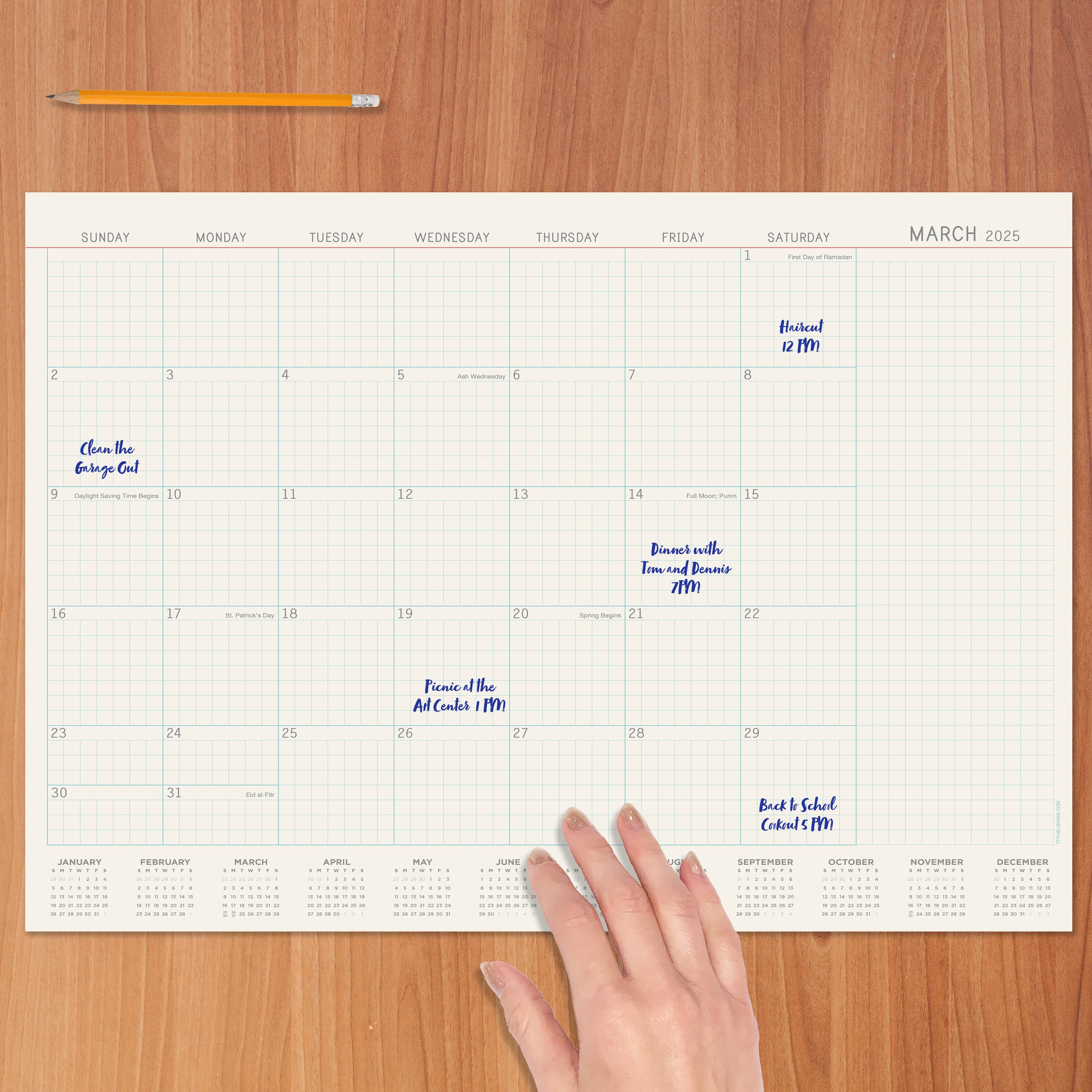 2025 Vintage Professional - Monthly Medium Desk Pad Blotter Calendar