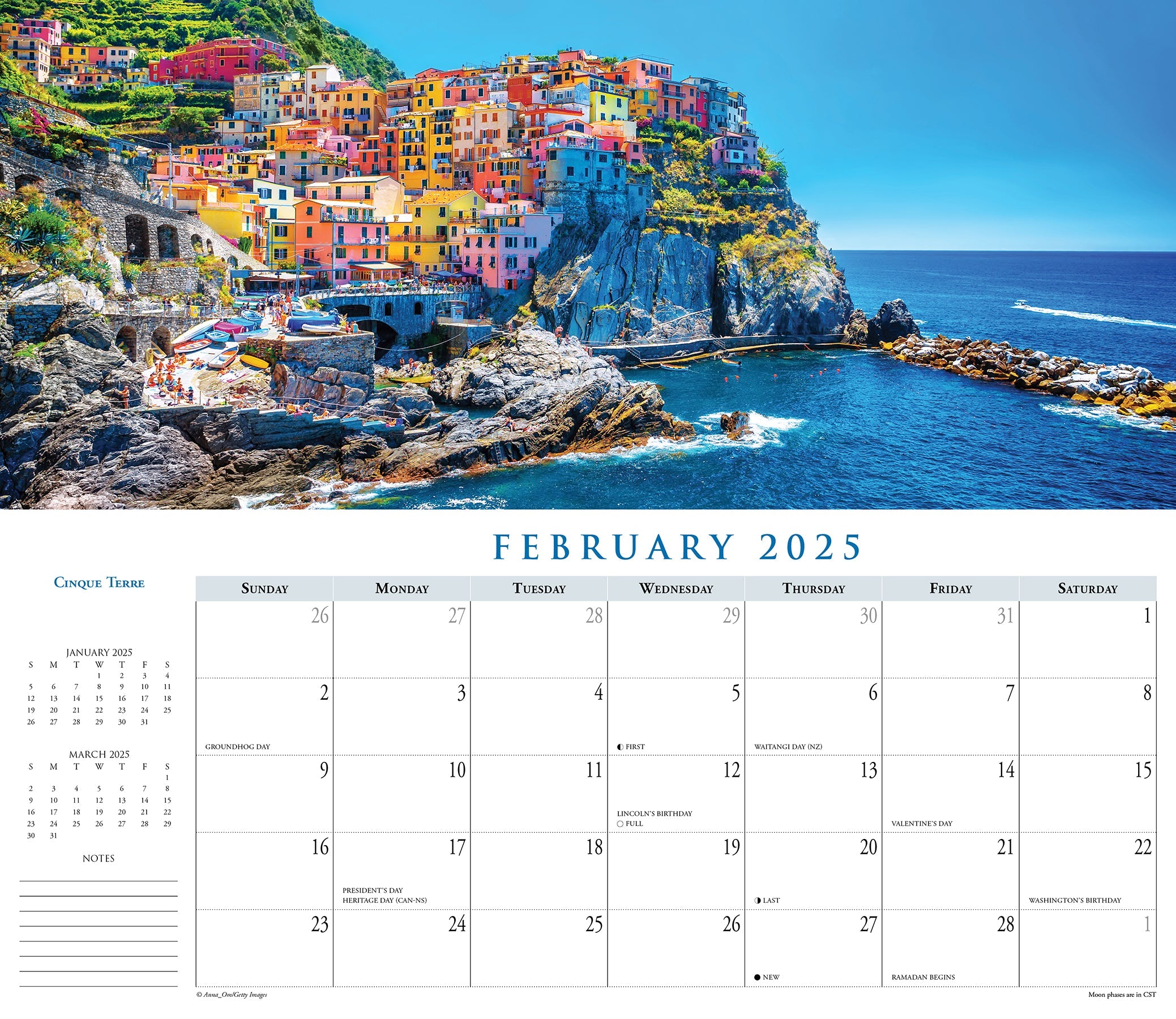 2025 Italy Panoramic - Deluxe Wall Calendar