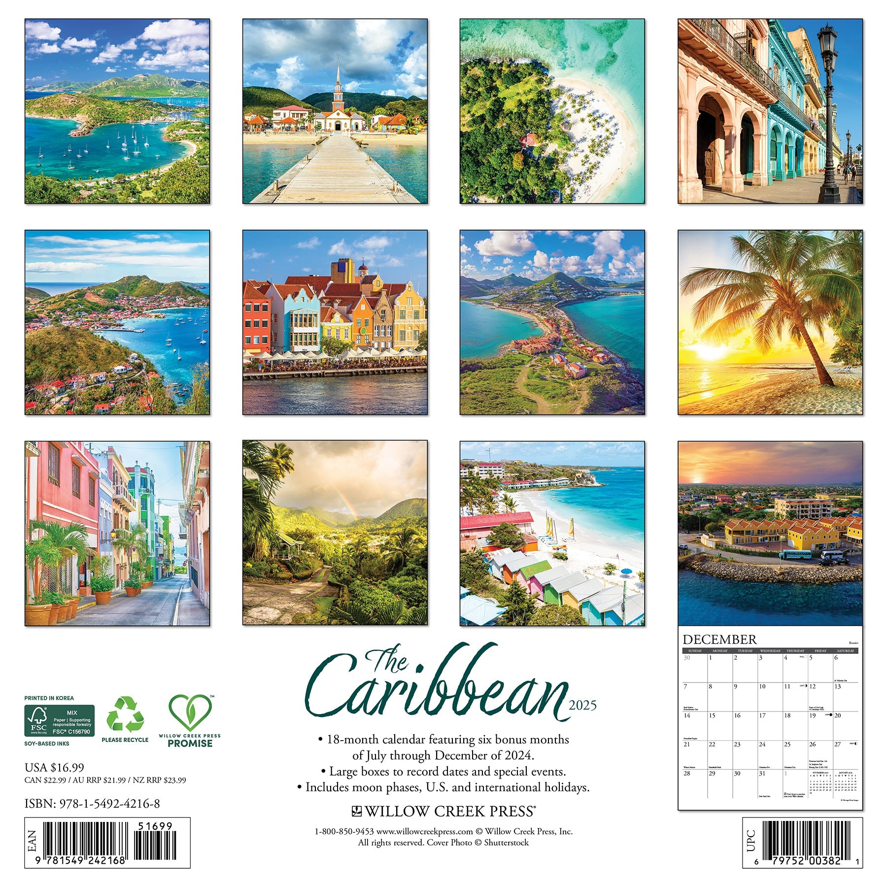 2025 Caribbean - Square Wall Calendar