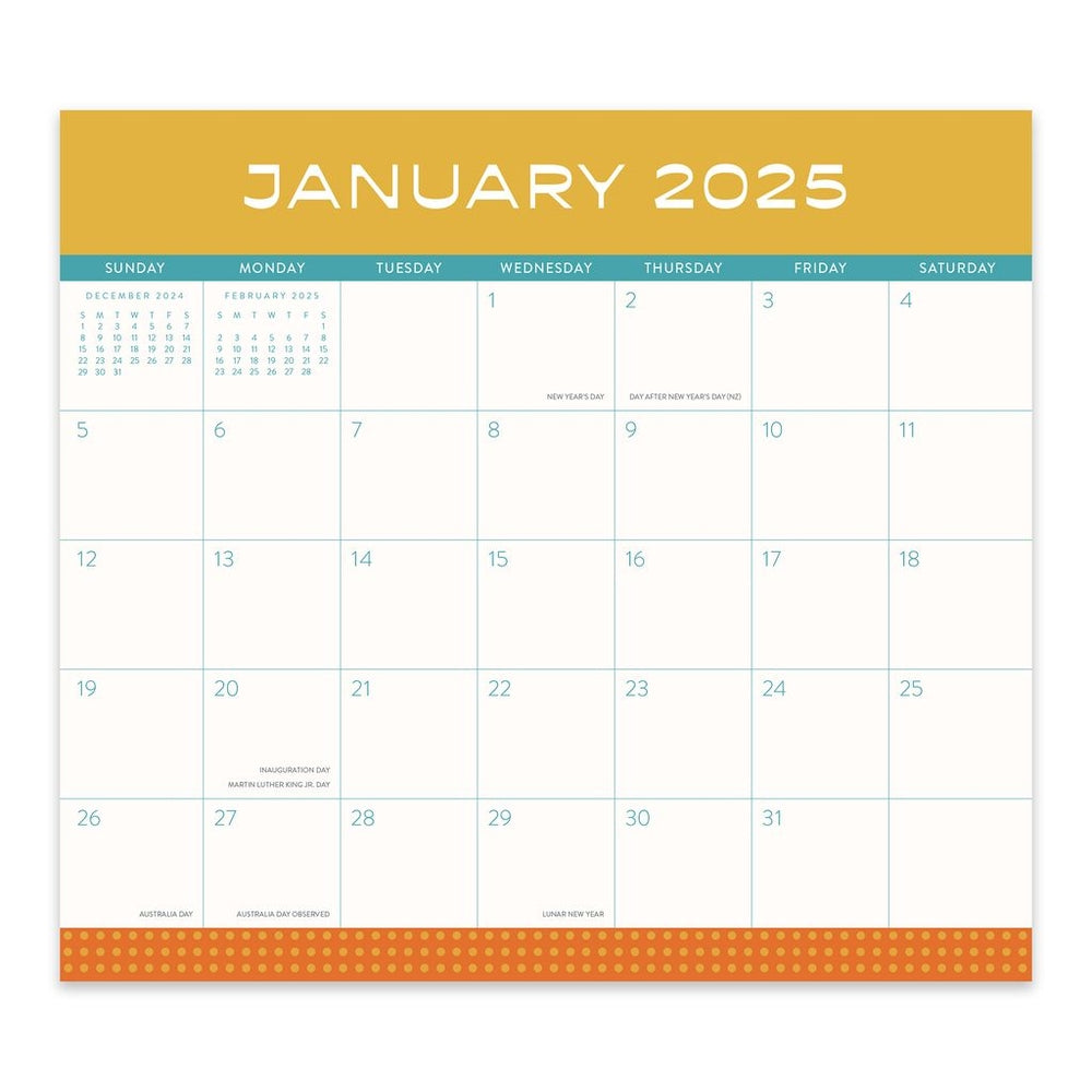 2025 Color Block - Monthly Magnetic Pad Calendar by Orange Circle Studio