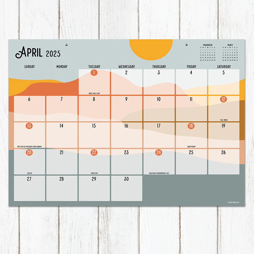 2025 Landscapes - Monthly Medium Desk Pad Blotter Calendar