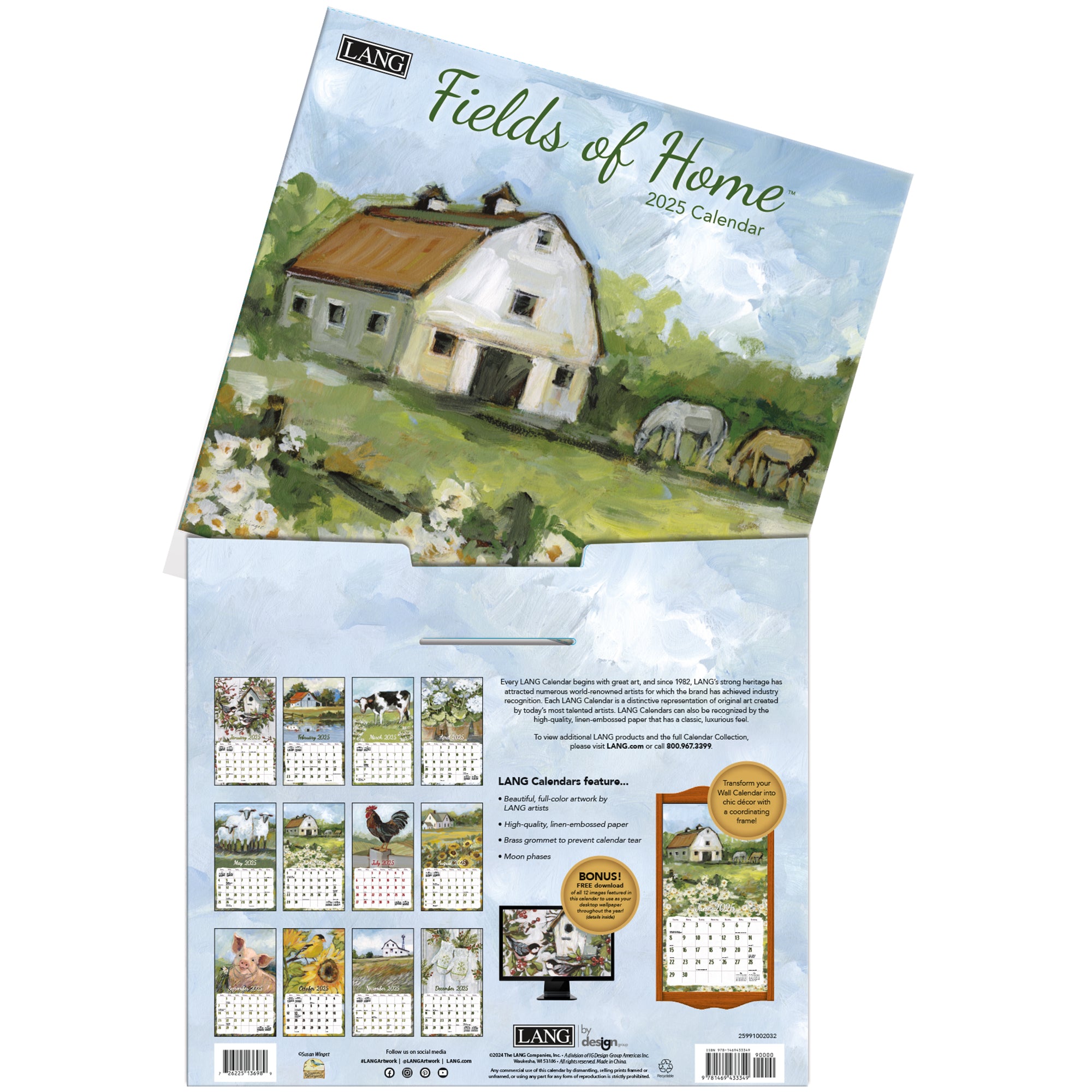 2025 Fields Of Home By Susan Winget - LANG Deluxe Wall Calendar