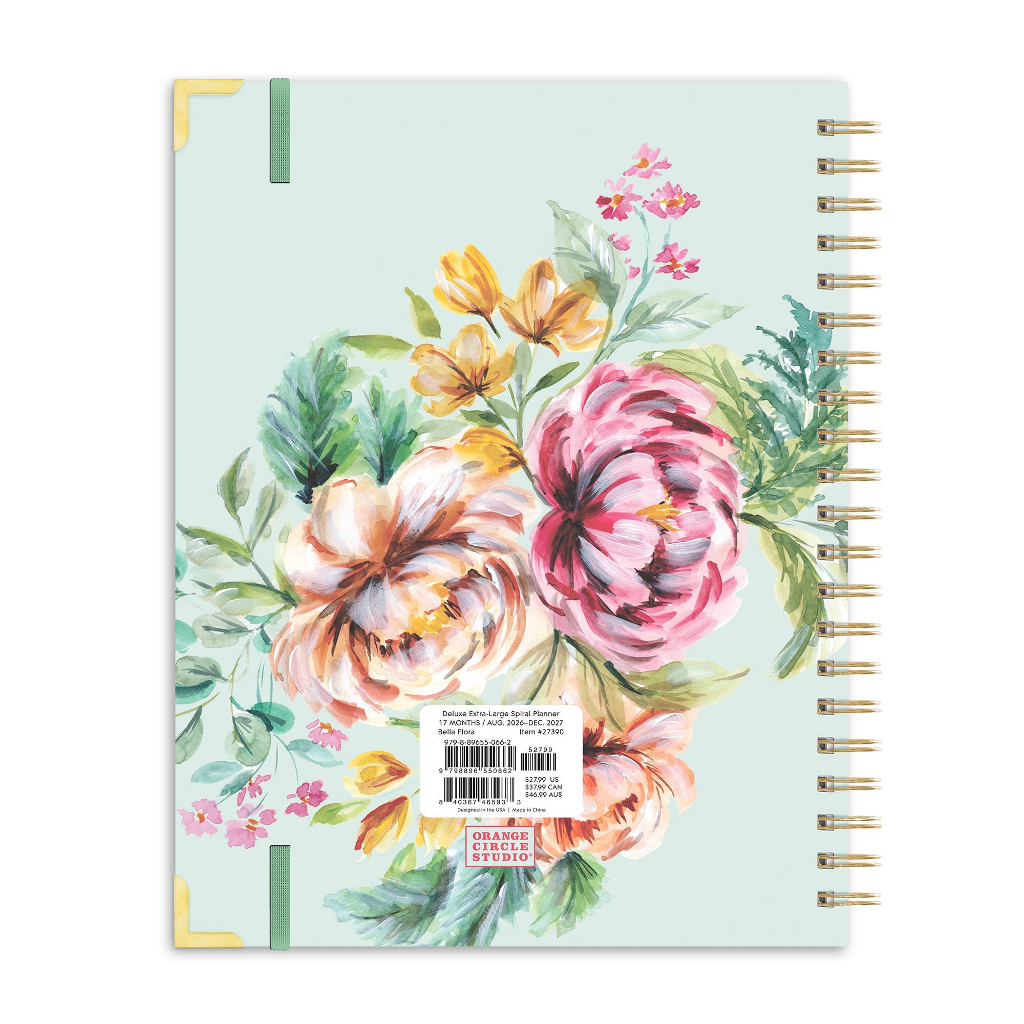 2027 Bella Flora Deluxe Extra-Large Spiral Planner
