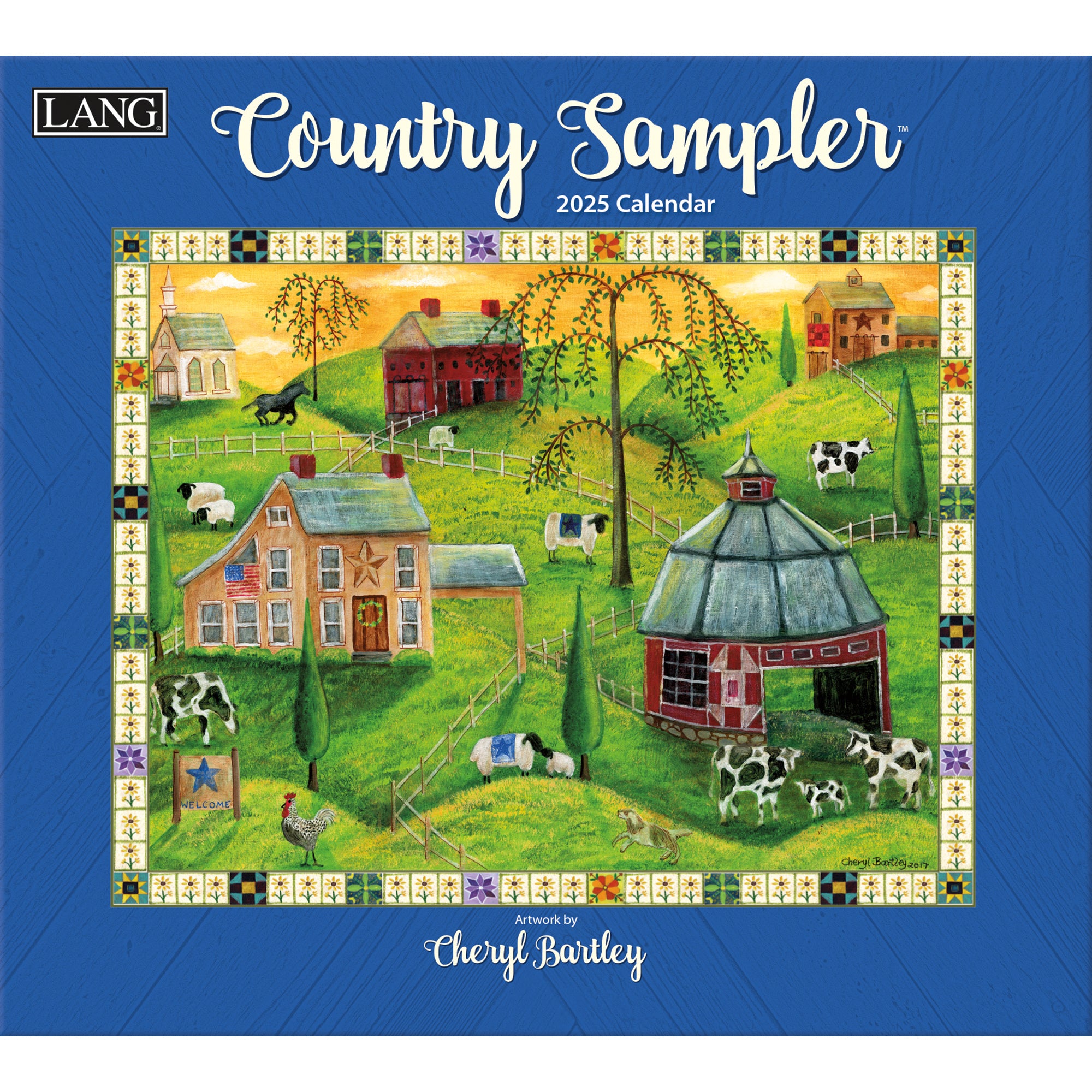 2025 Country Sampler By Cheryl Bartley - LANG Deluxe Wall Calendar