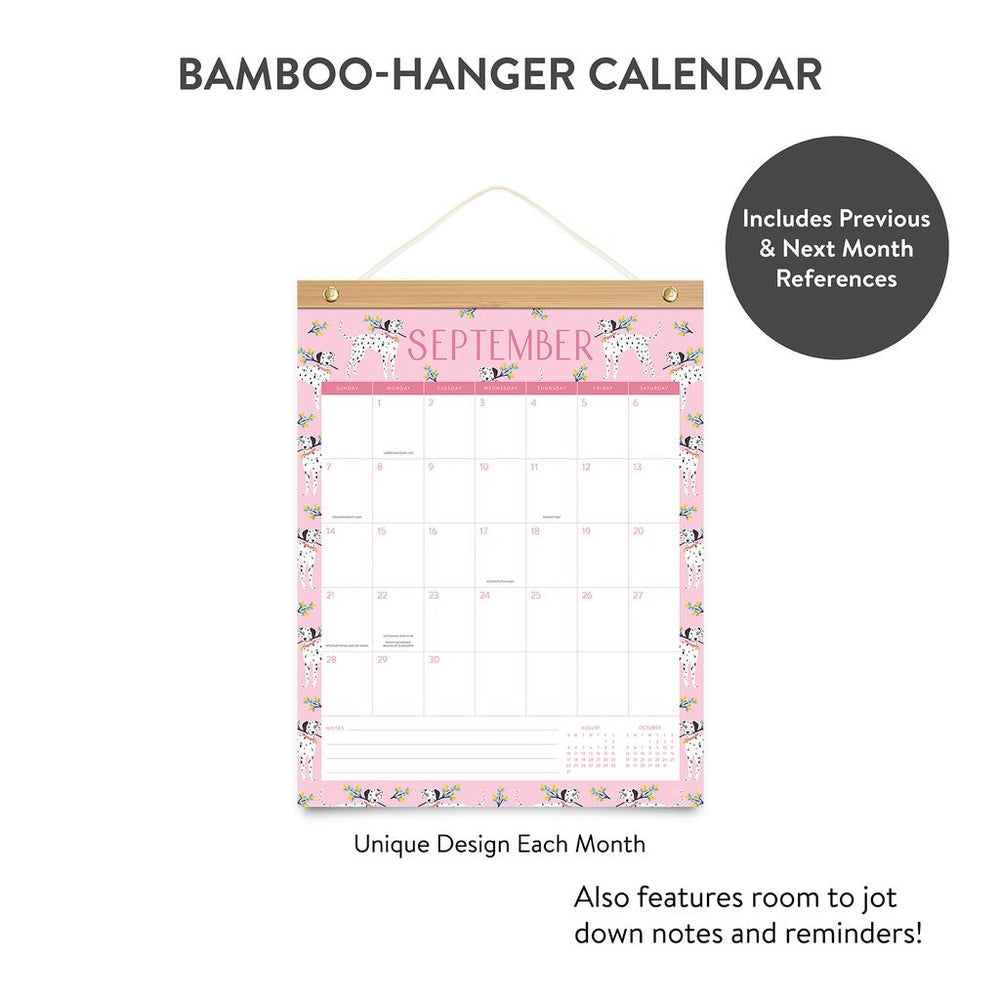 2025 Dog Days Bamboo-Hanger - Deluxe Wall Calendar by Orange Circle Studio