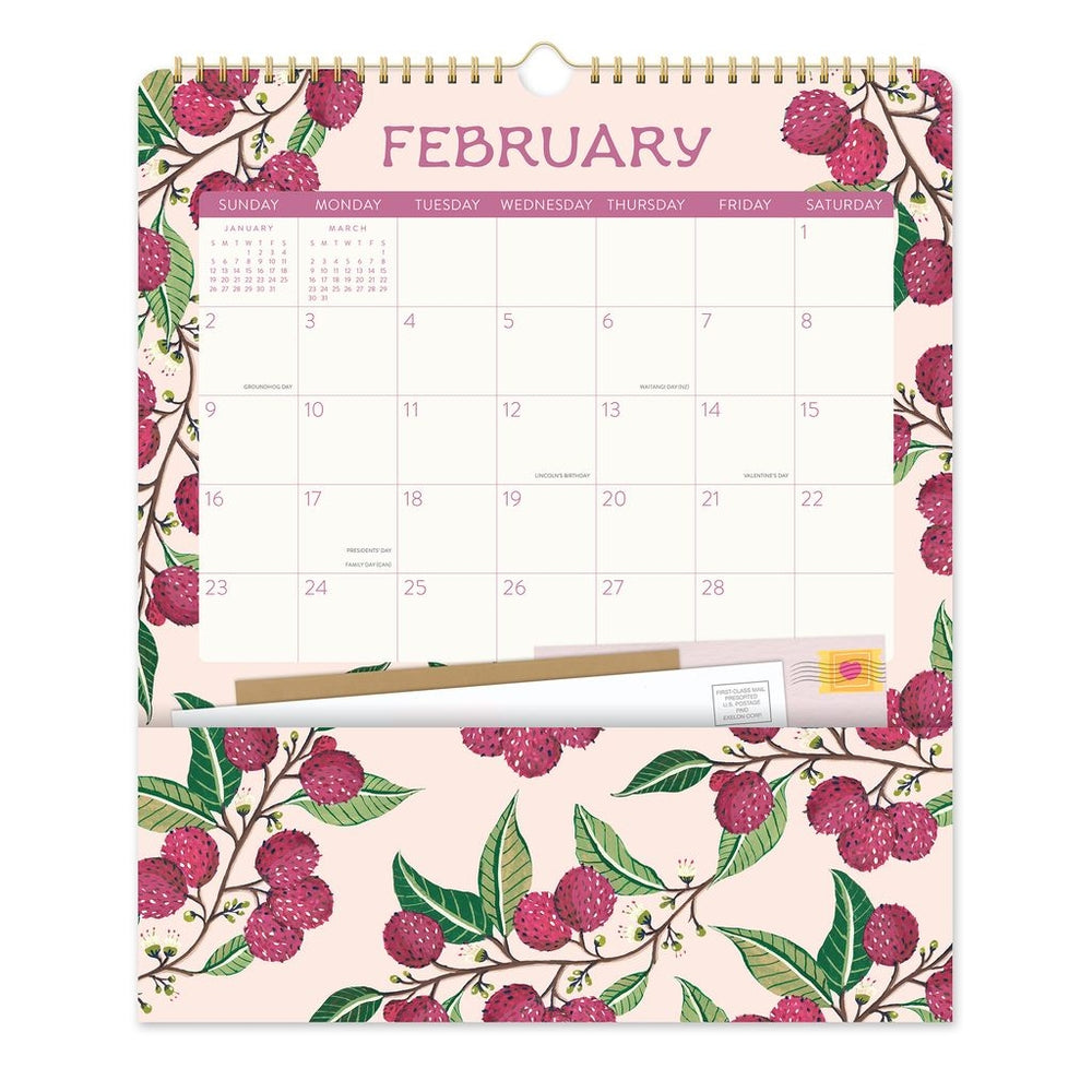 2025 Fruit & Flora Pockets Plus - Deluxe Wall Calendar by Orange Circle Studio