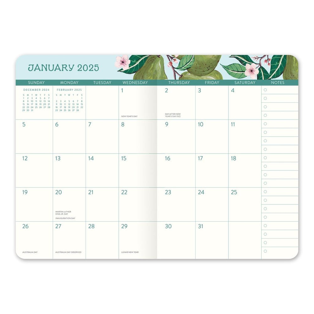2025 Fruit & Flora - Monthly Pocket Diary/Planner by Orange Circle Studio