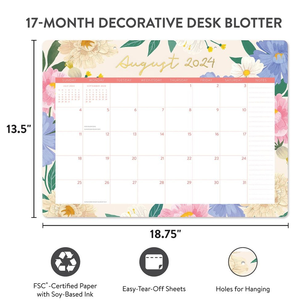 2025 Bella Flora - Decorative Desk Blotter Calendar by Orange Circle Studio