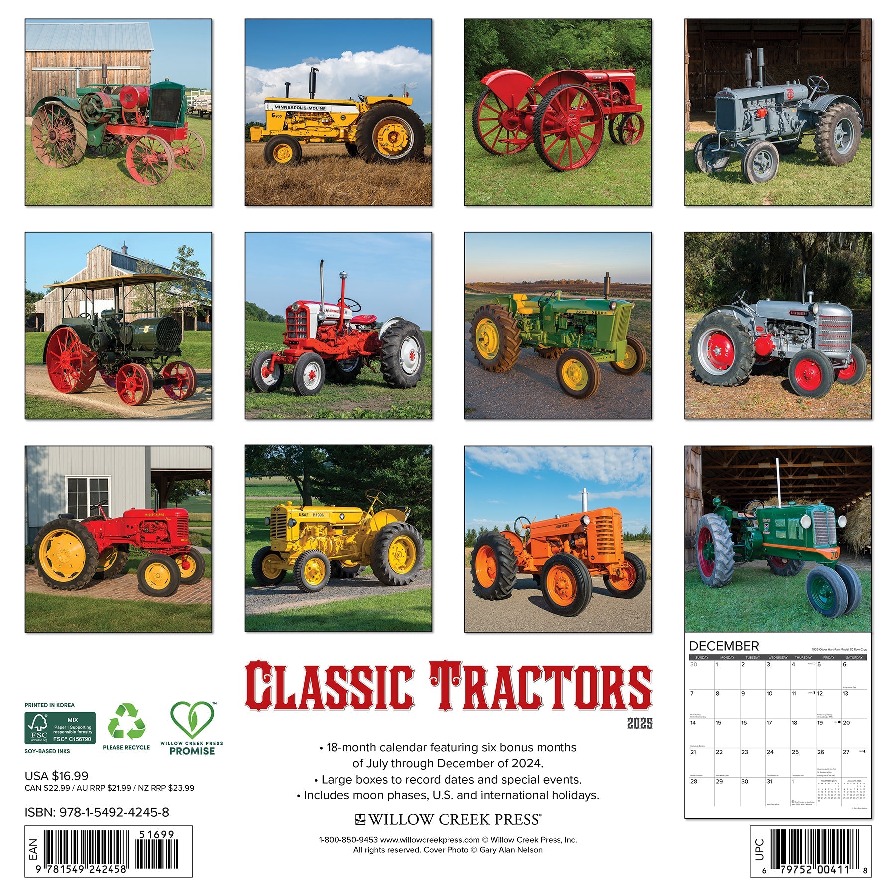 2025 Classic Tractors - Square Wall Calendar