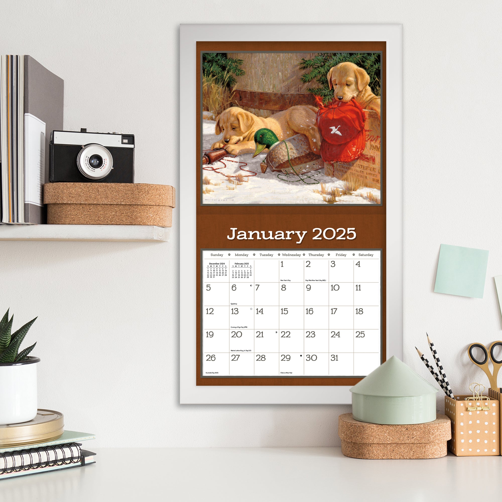 2025 Puppy By Jim Lamb - LANG Deluxe Wall Calendar