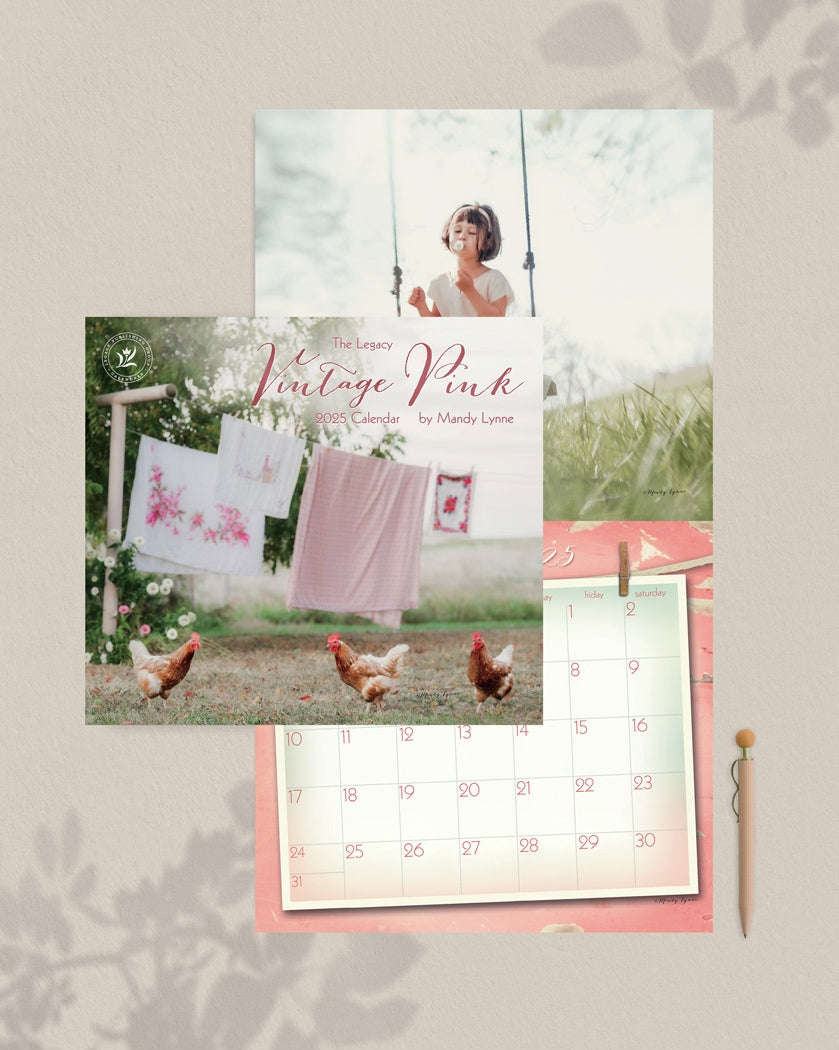 2025 Vintage Pink - Legacy Deluxe Wall Calendar