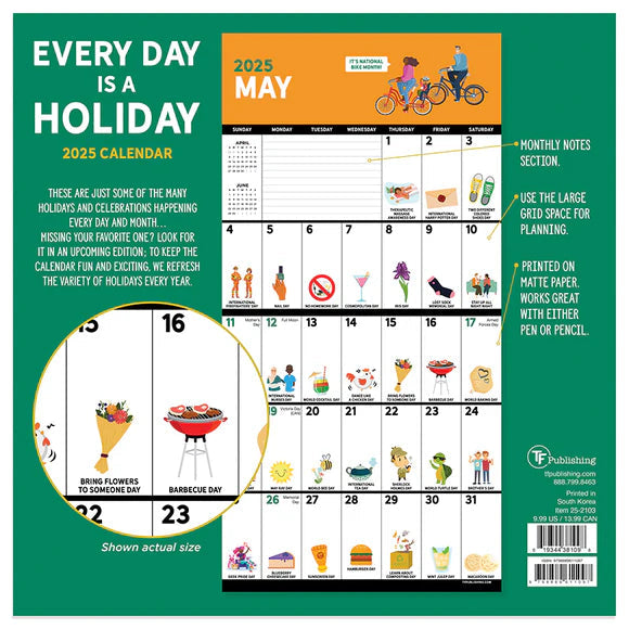 2025 Every Day's A Holiday - Mini Wall Calendar