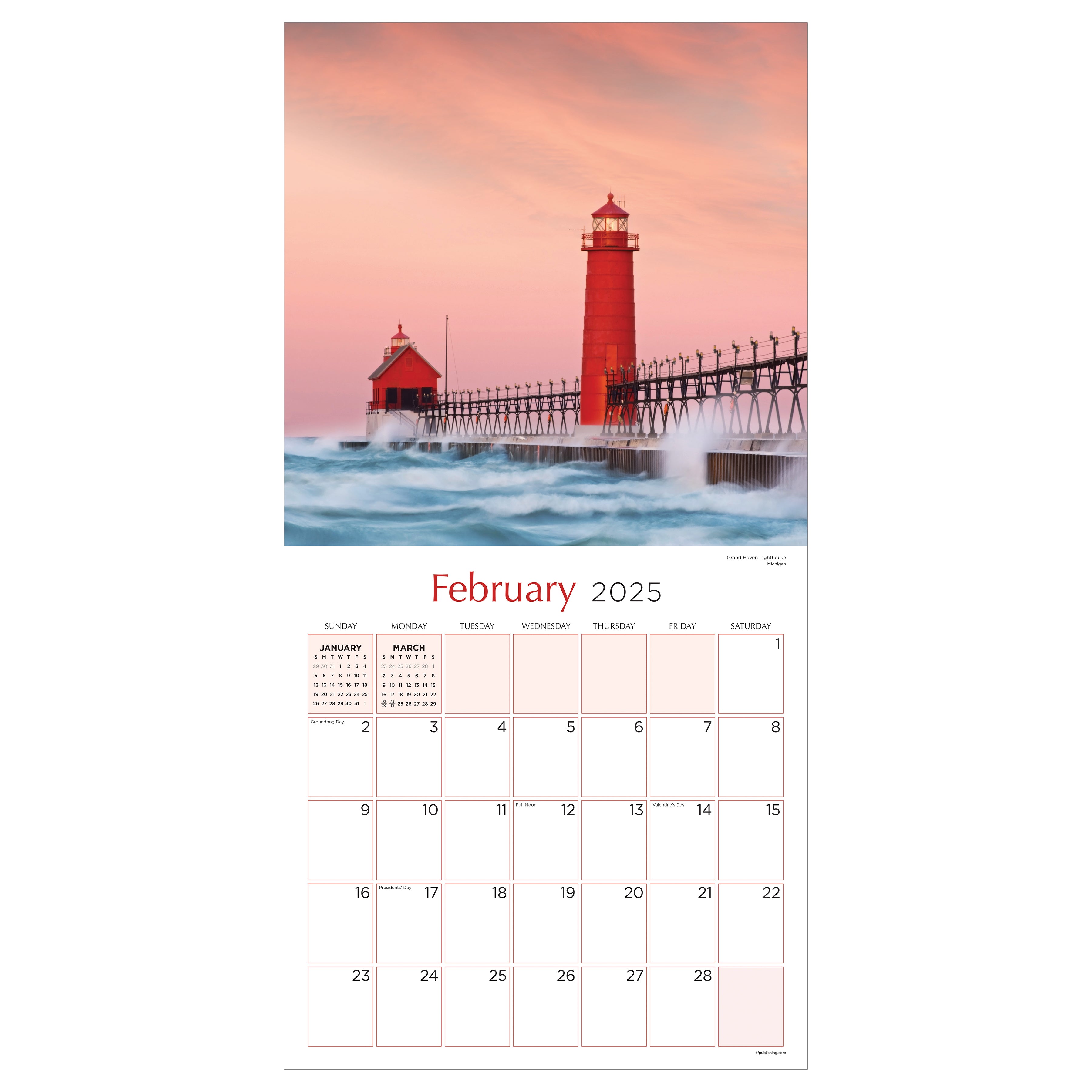 2025 Lighthouses - Square Wall Calendar
