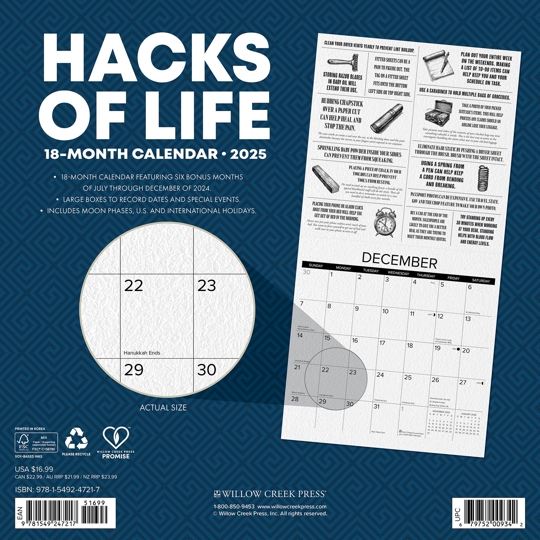 2025 Hacks of Life - Square Wall Calendar