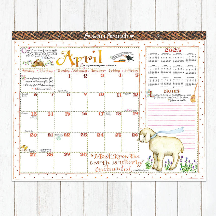 2025 Susan Branch - Monthly Large Desk Pad Blotter Calendar