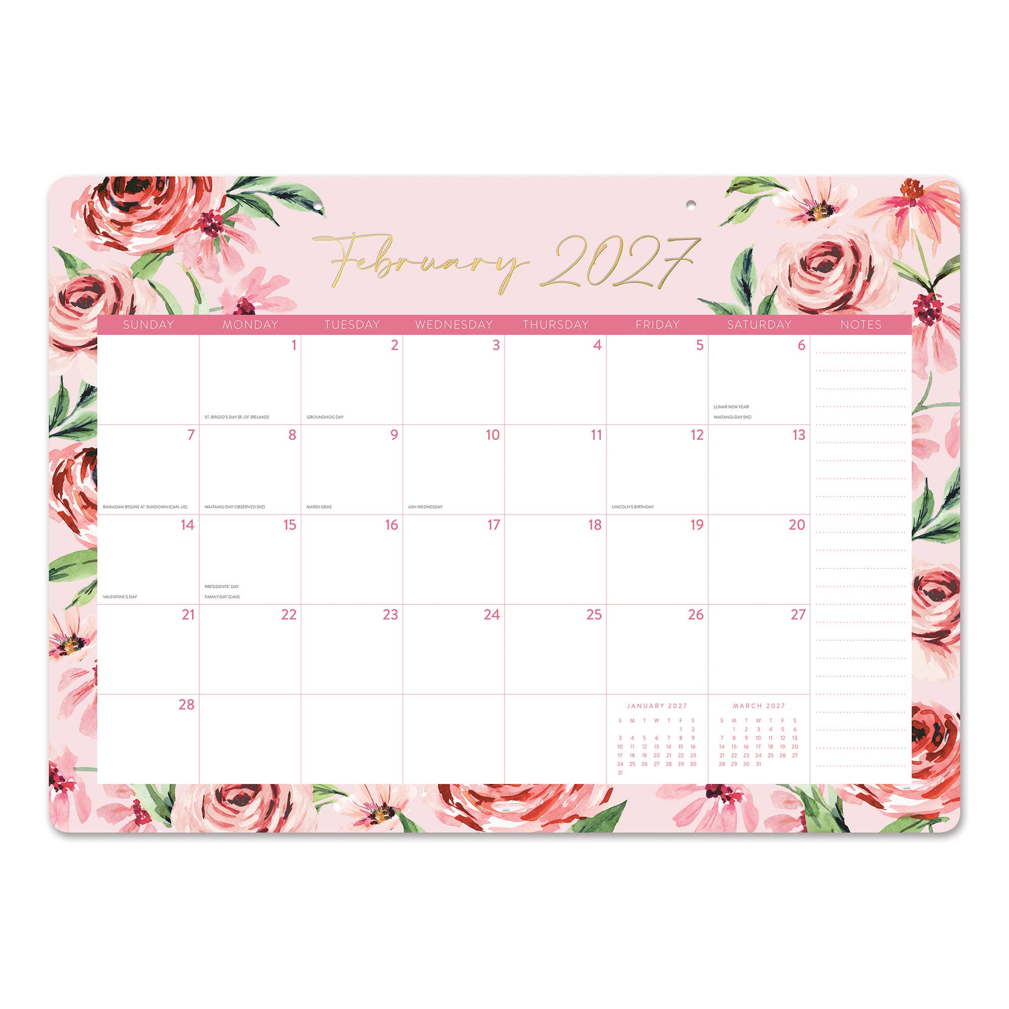 2027 Bella Flora Decorative Desk Blotter