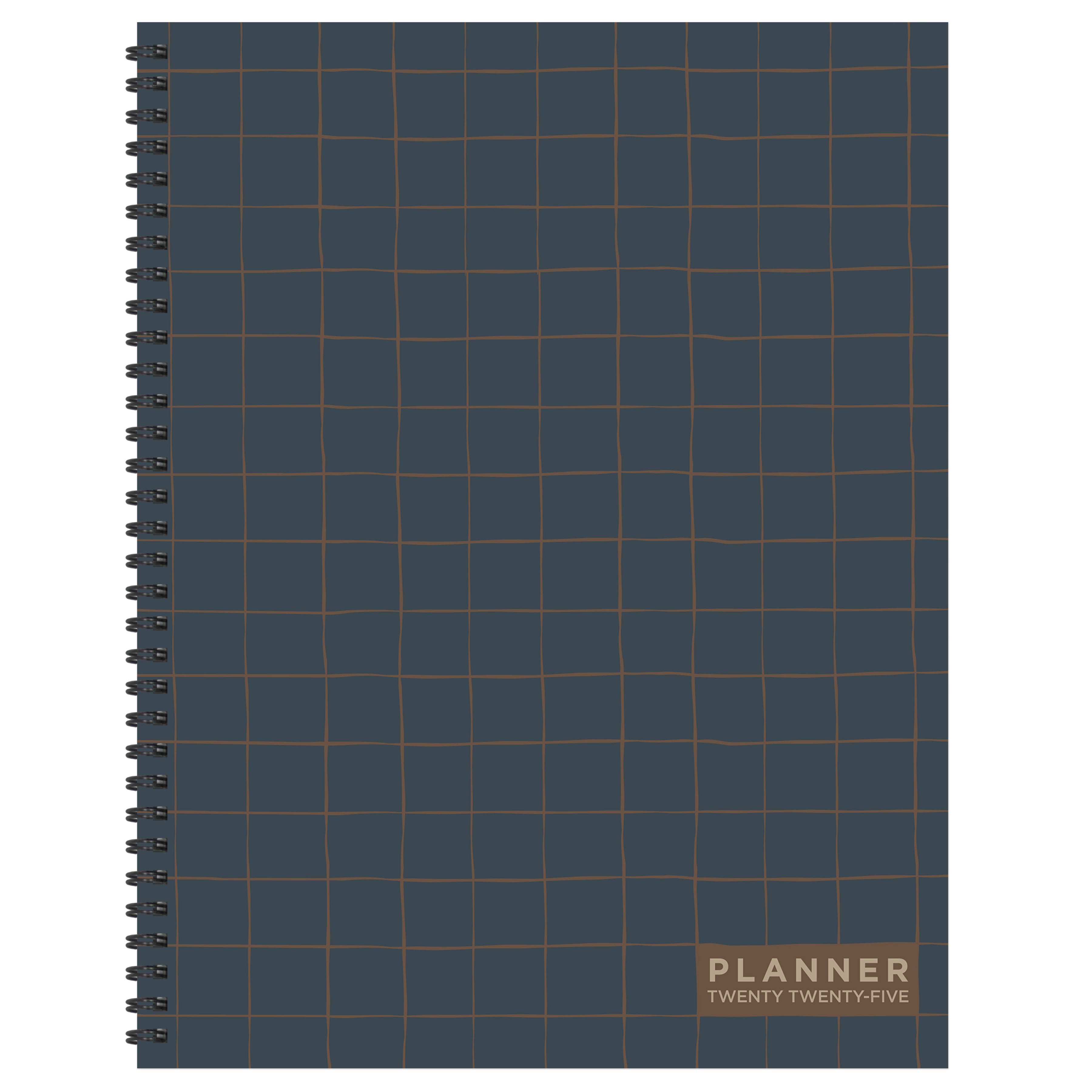 2025 Navy Grid Space - Large Monthly & Weekly Diary/Planner