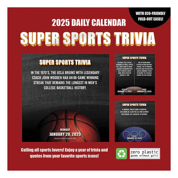 2025 Sports Facts & Trivia - Daily Boxed Page-A-Day Calendar