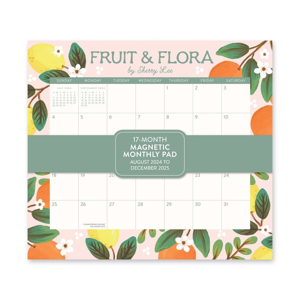 2025 Fruit & Flora - Monthly Magnetic Pad Calendar by Orange Circle Studio