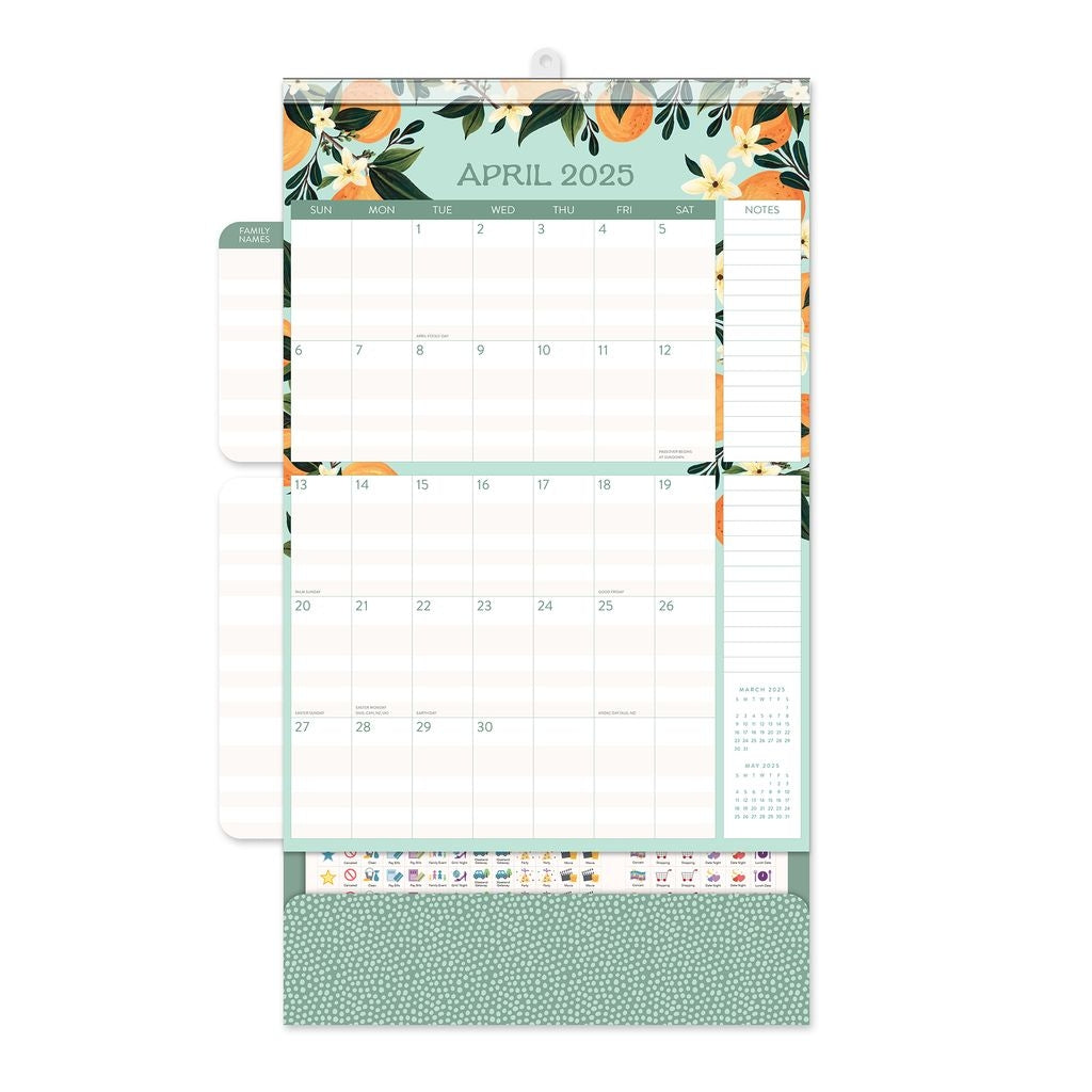 2025 Fruit & Flora Do It All Family Planner - Deluxe Wall Calendar by Orange Circle Studio