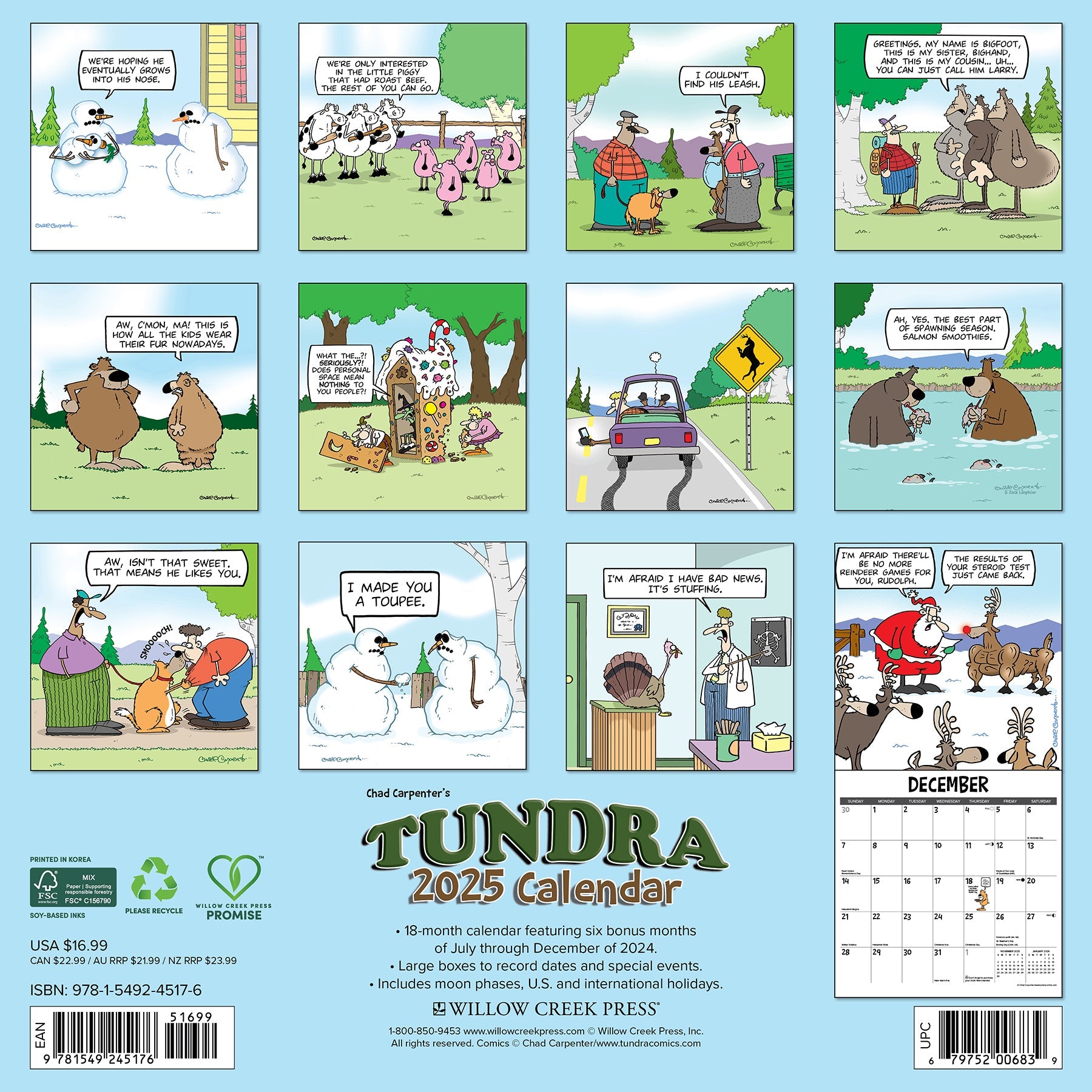 2025 Tundra - Square Wall Calendar