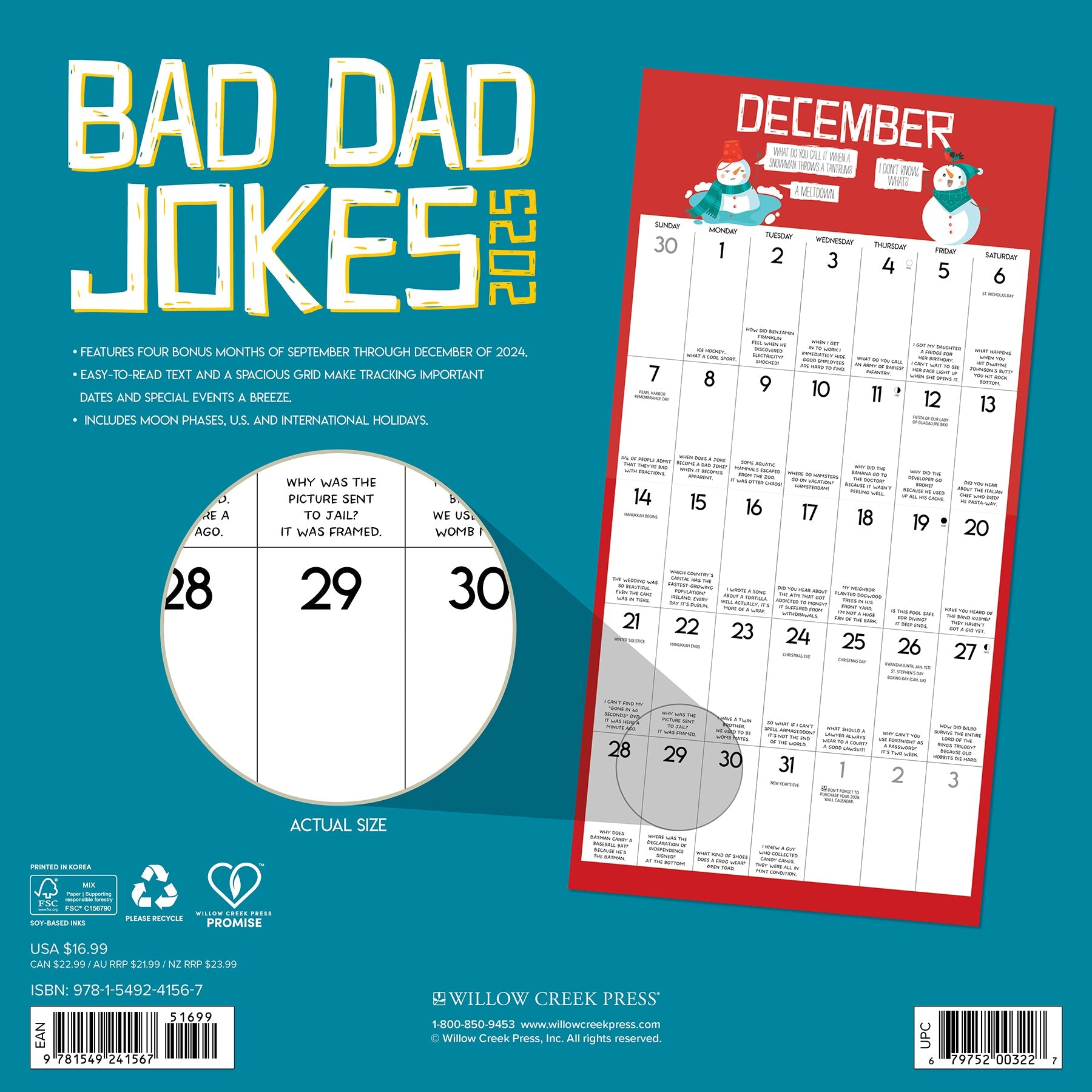 2025 Bad Dad Jokes - Square Wall Calendar