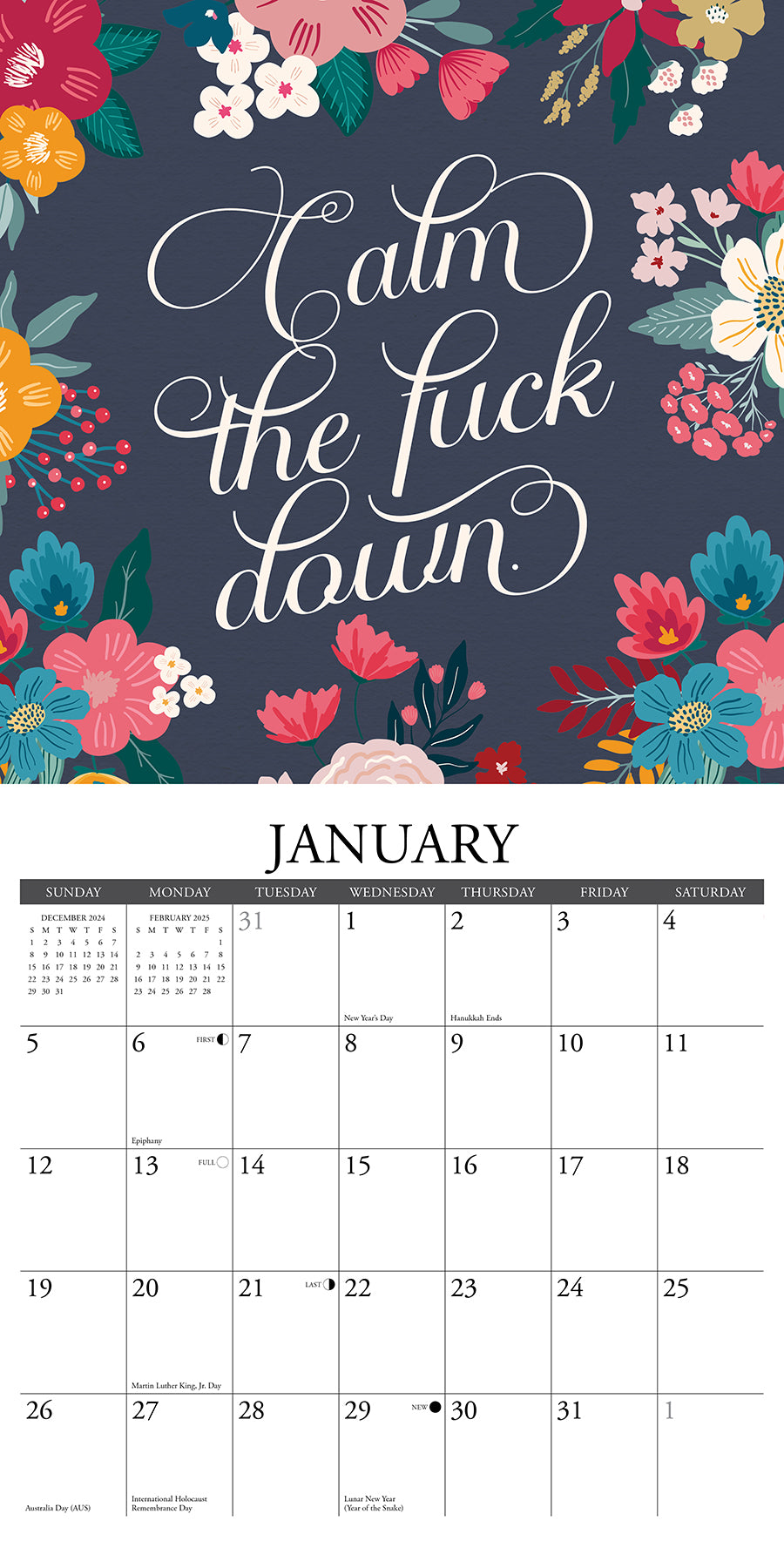 2025 F*CK IT Floral - Square Wall Calendar