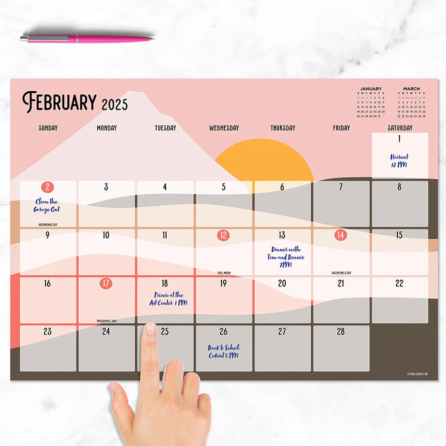 2025 Landscapes - Monthly Medium Desk Pad Blotter Calendar