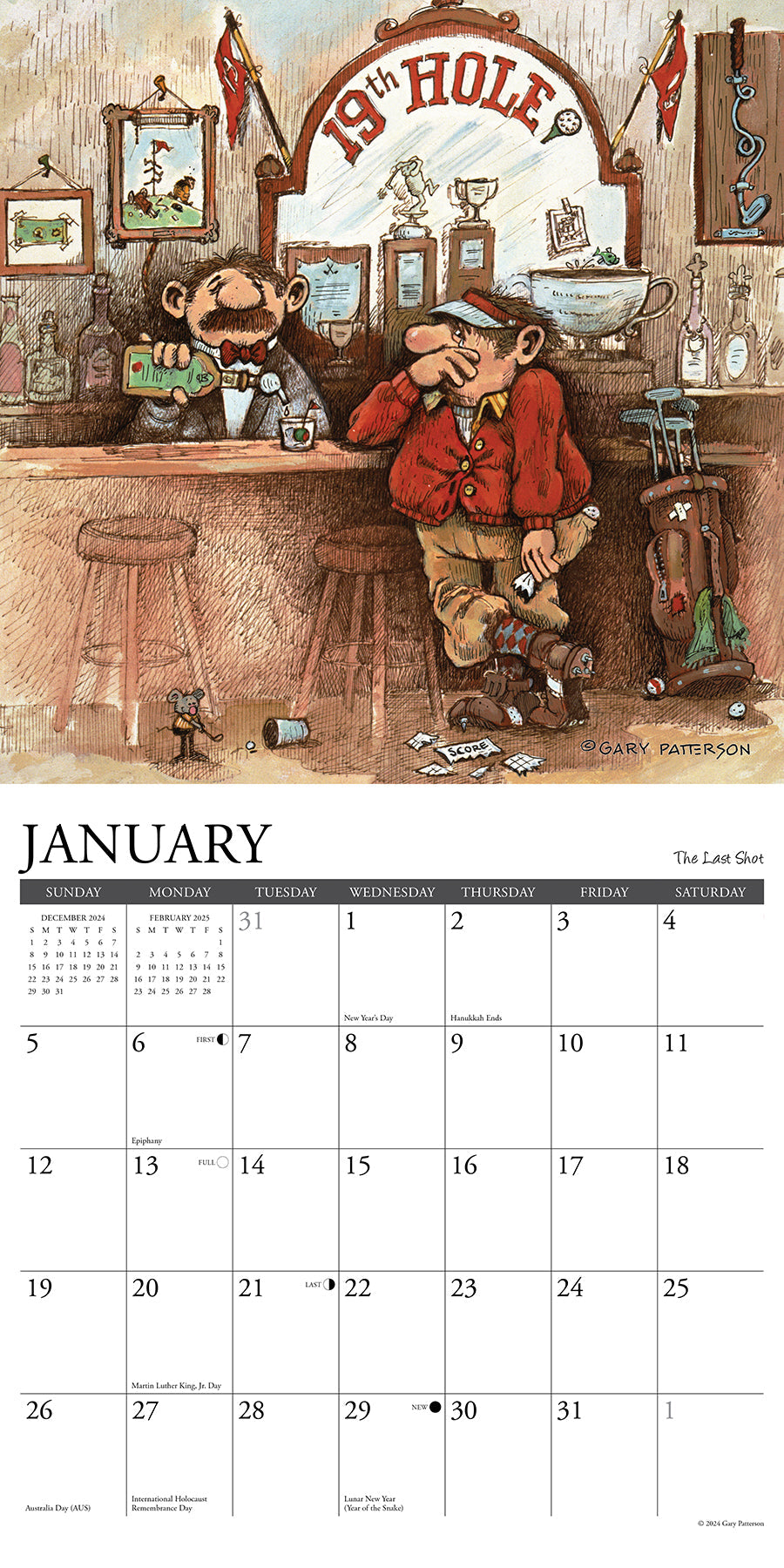 2025 Golf Crazy by Gary Patterson - Square Wall Calendar