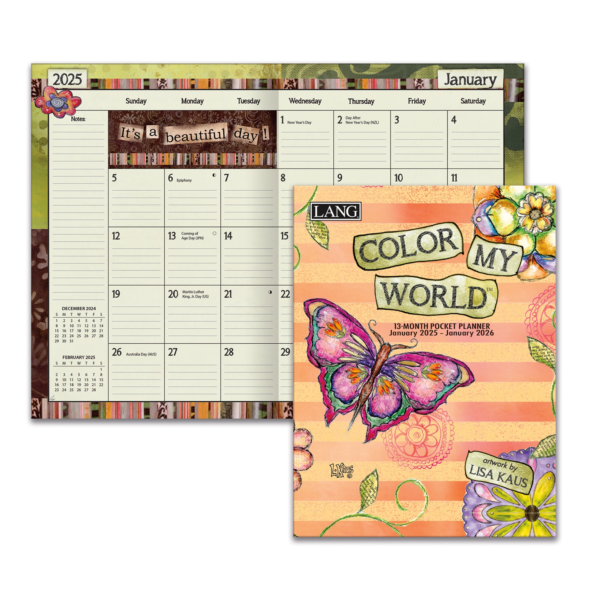 2025 Color My World - LANG 13 Month Pocket Diary/Planner