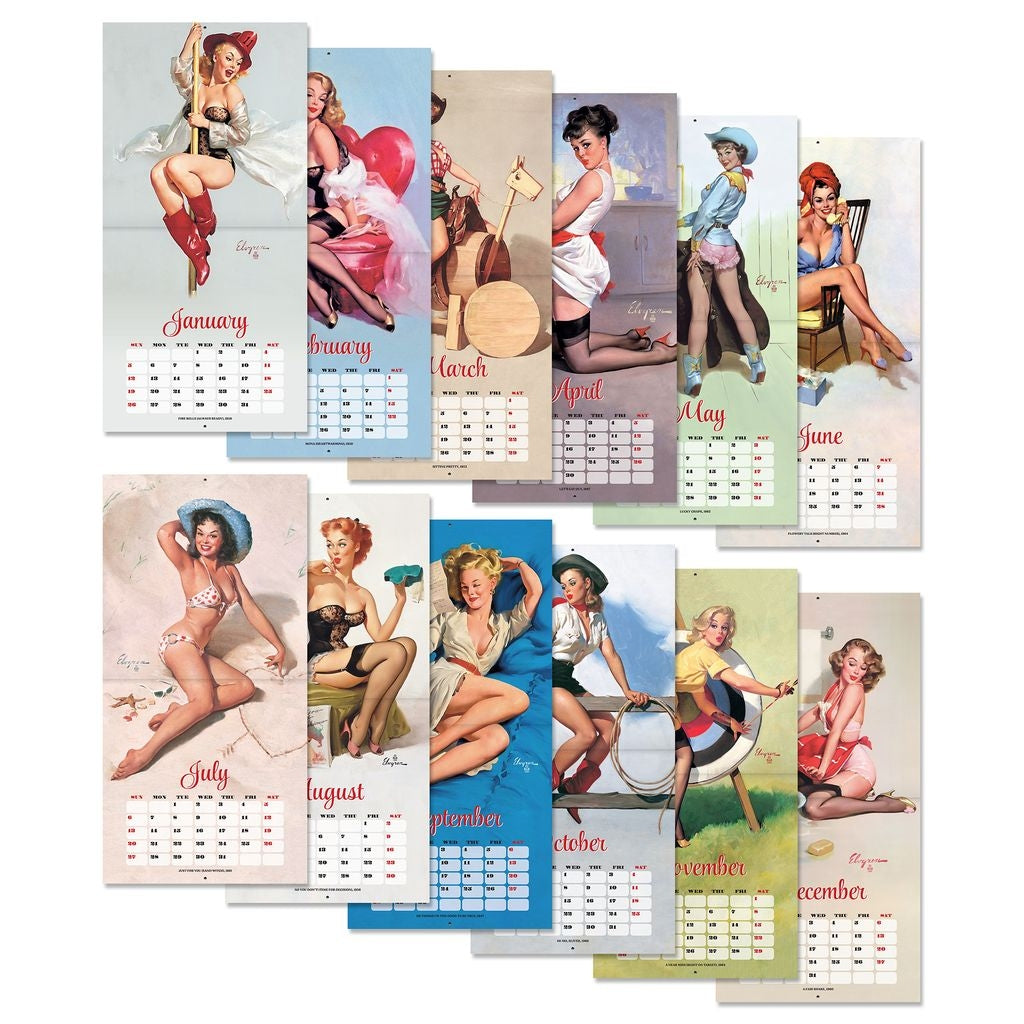2025 Elvgren: Pin-Up Girls  - Square Wall Calendar by Orange Circle Studio