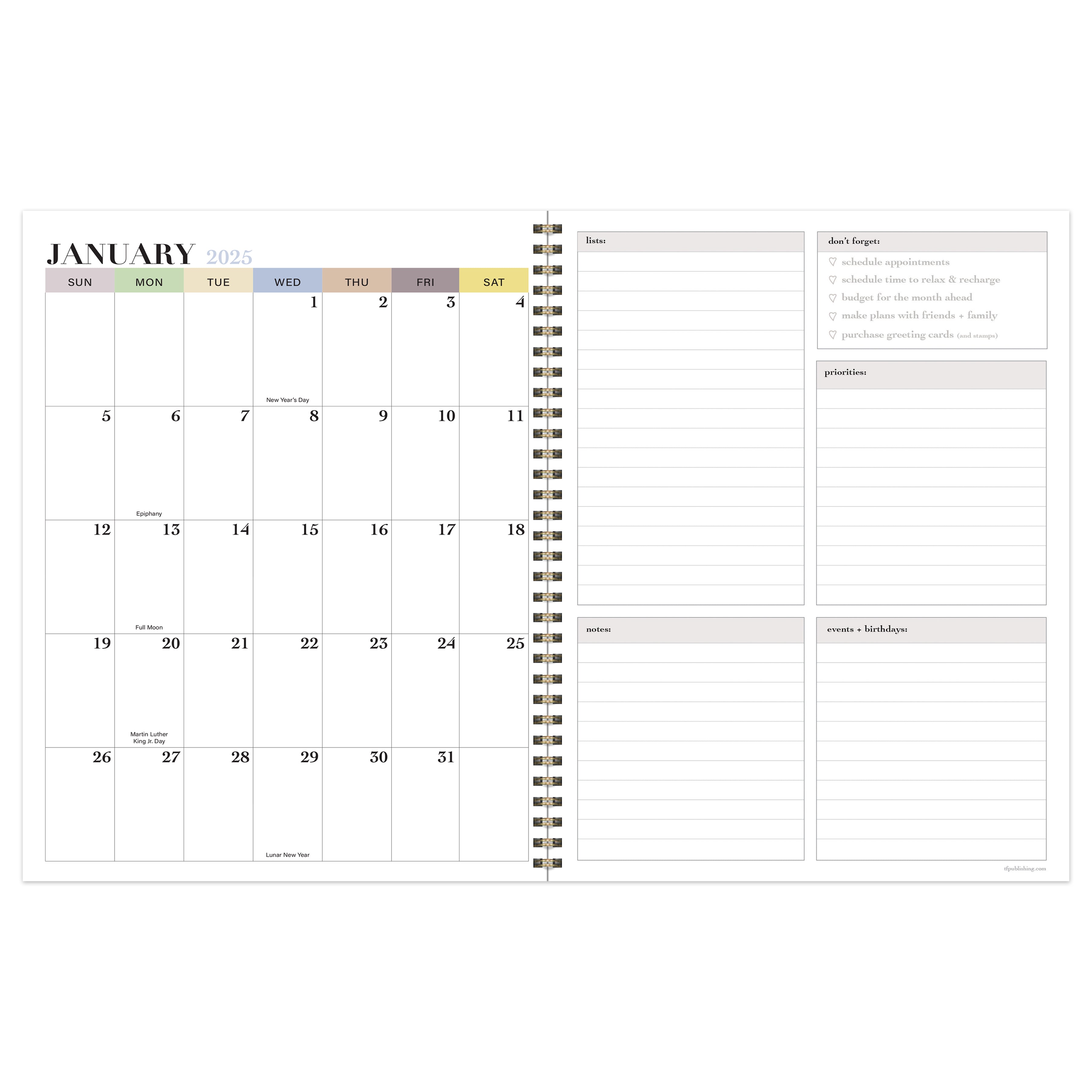 2025 Gardenia - Large Monthly & Weekly Diary/Planner