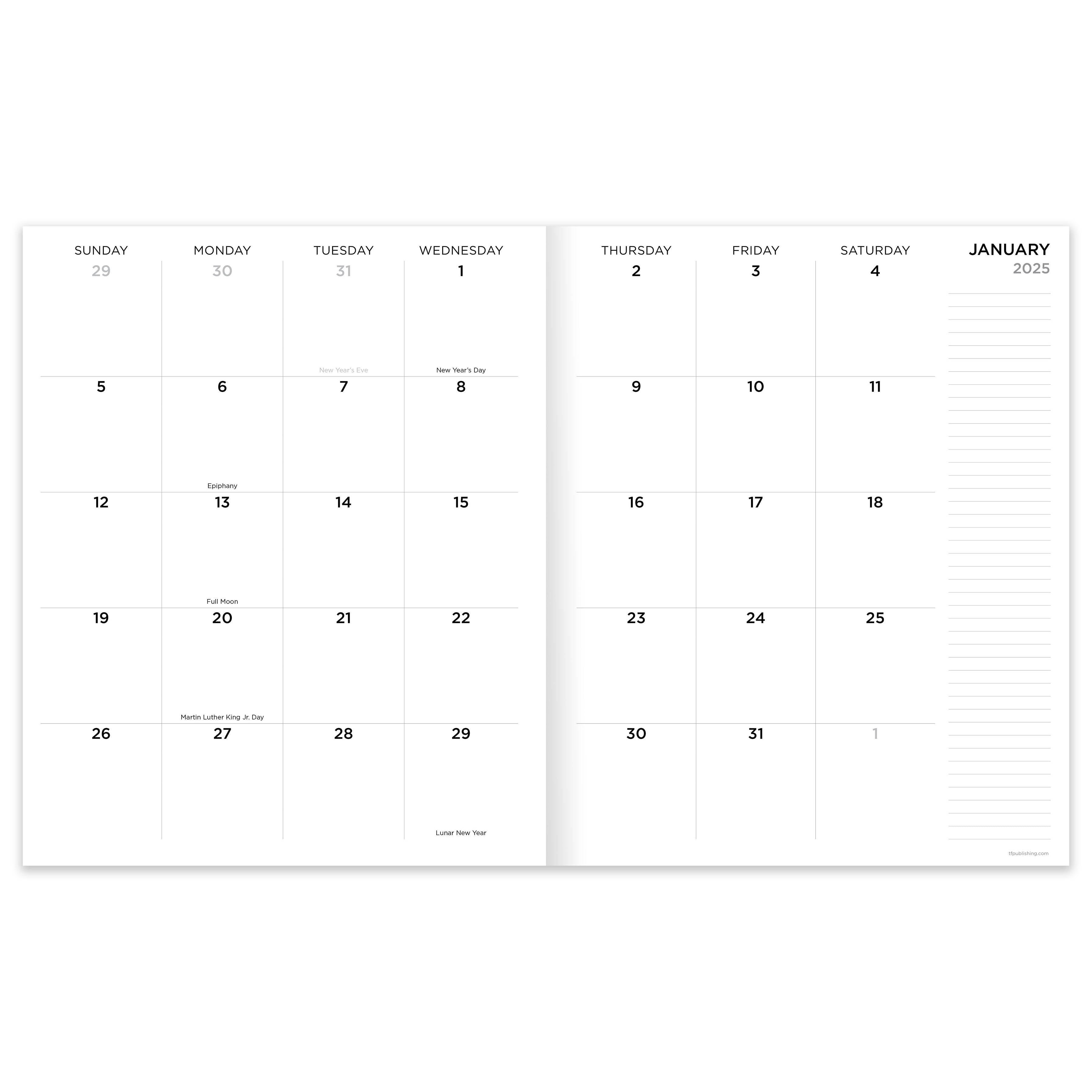 2025 Impressed Flowers - Large Monthly Diary/Planner