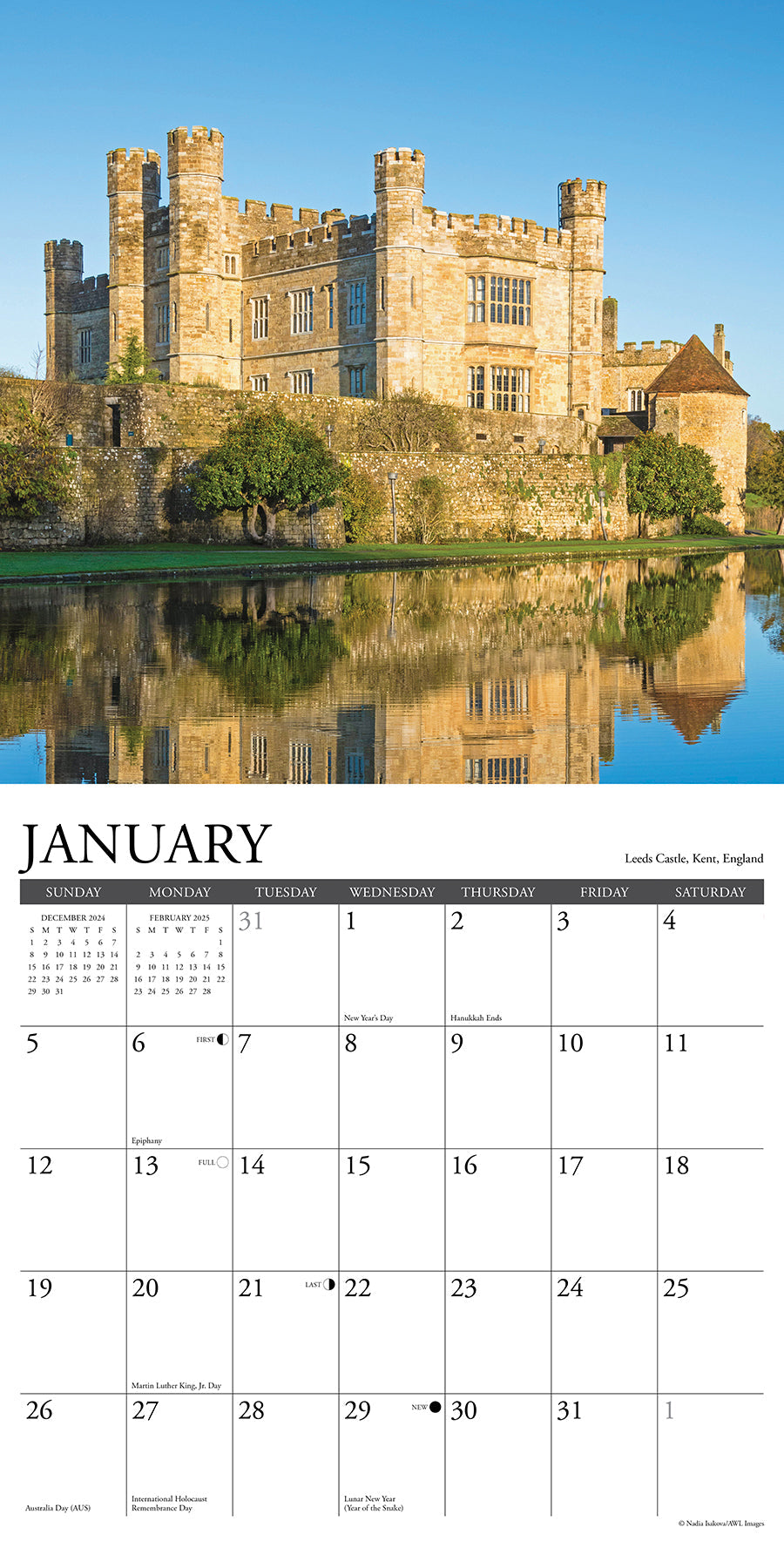 2025 Castles - Square Wall Calendar