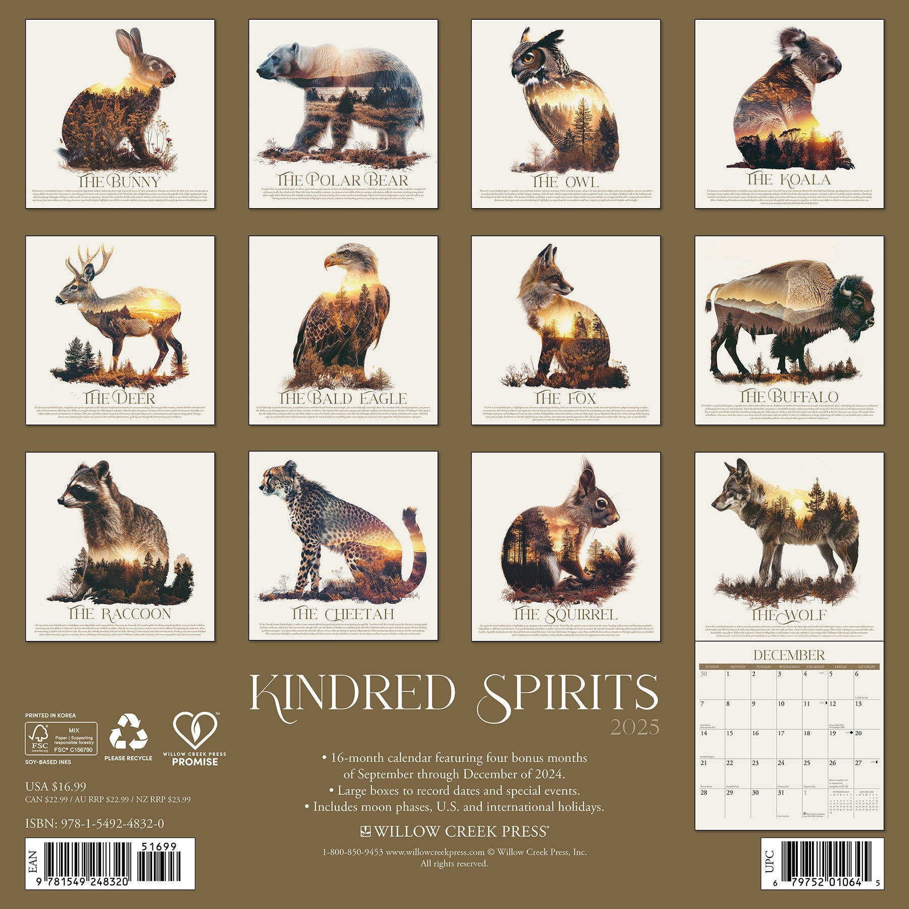 2025 Kindred Spirits - Square Wall Calendar