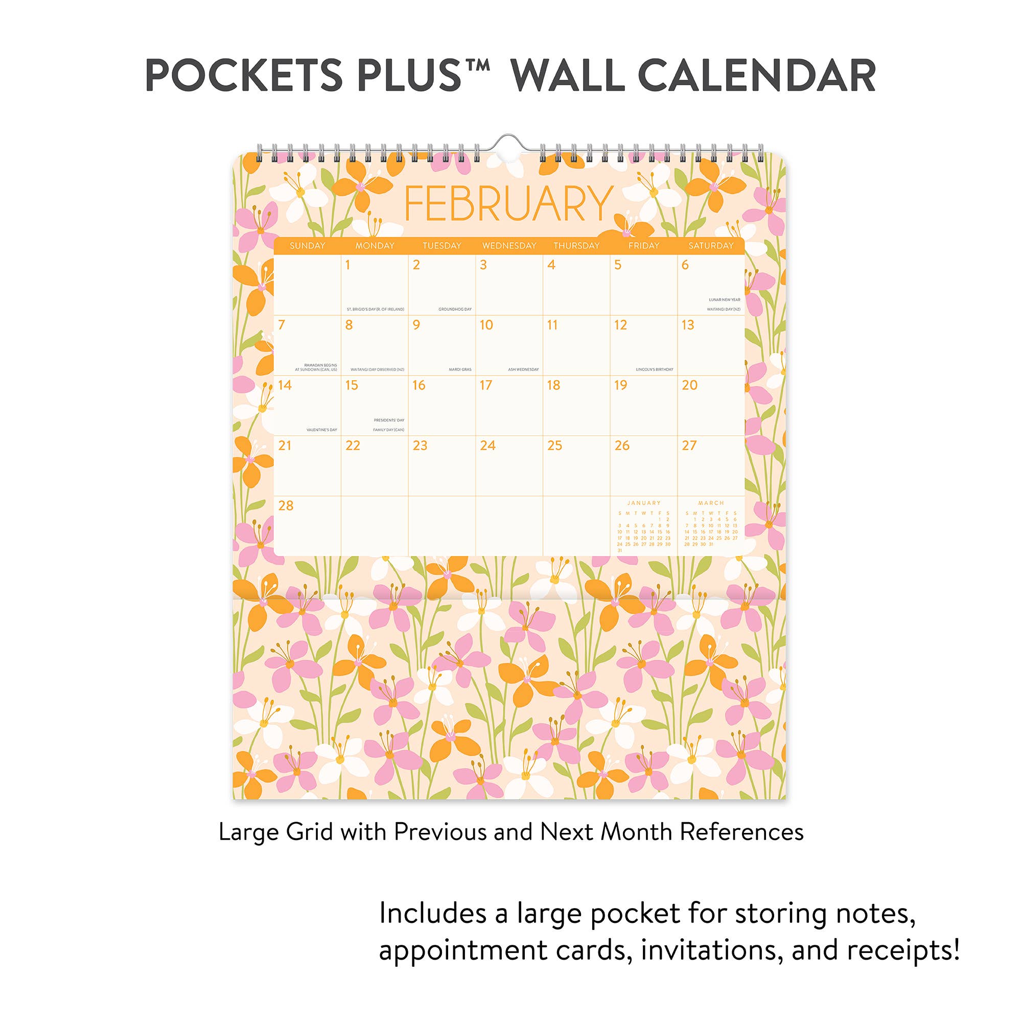2027 Secret Garden Pockets Plus™ Wall Calendar