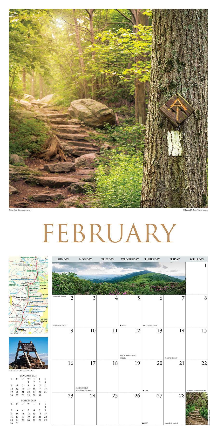 2025 Appalachian Trail - Square Wall Calendar