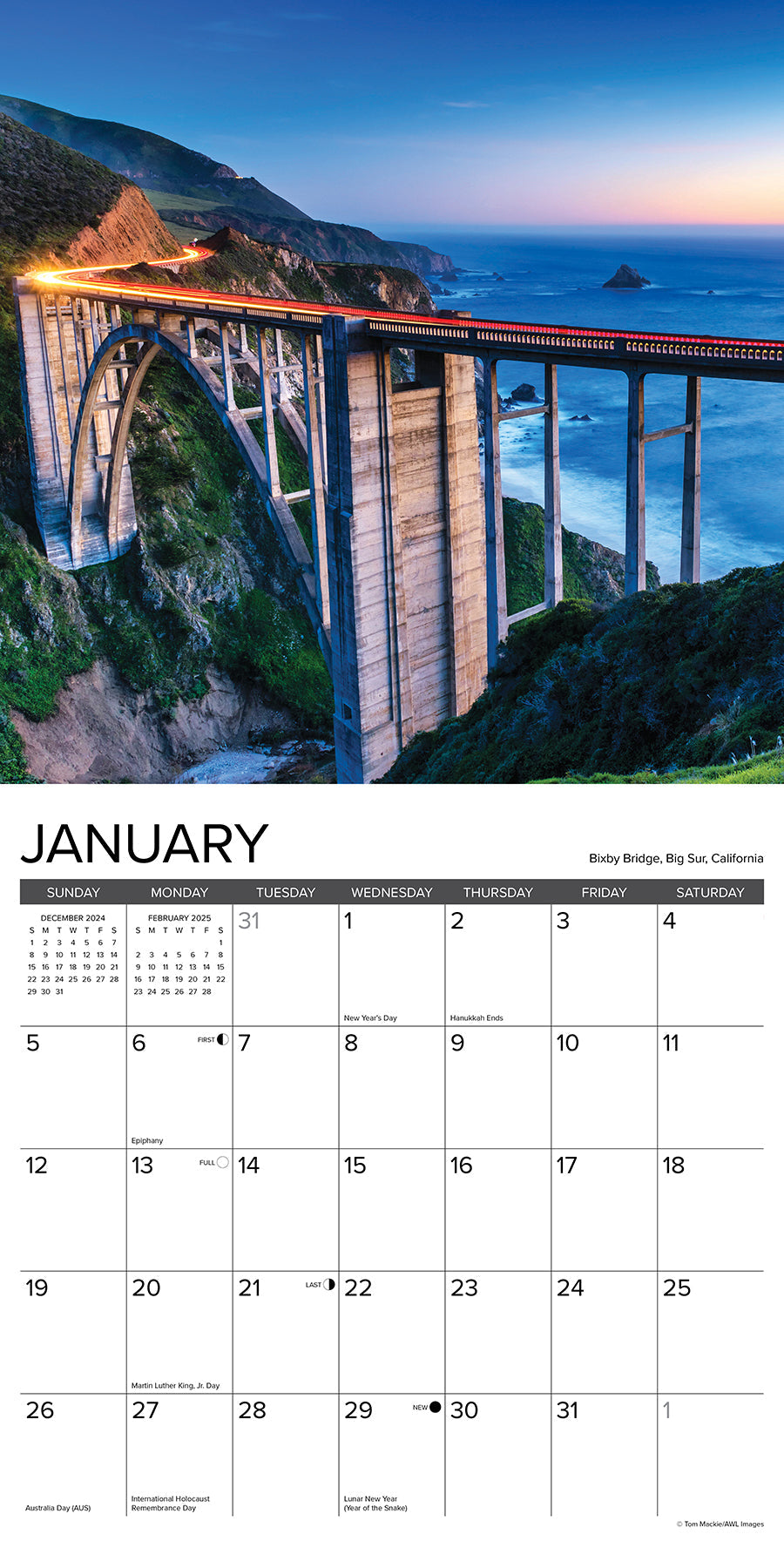 2025 Pacific Coast - Square Wall Calendar