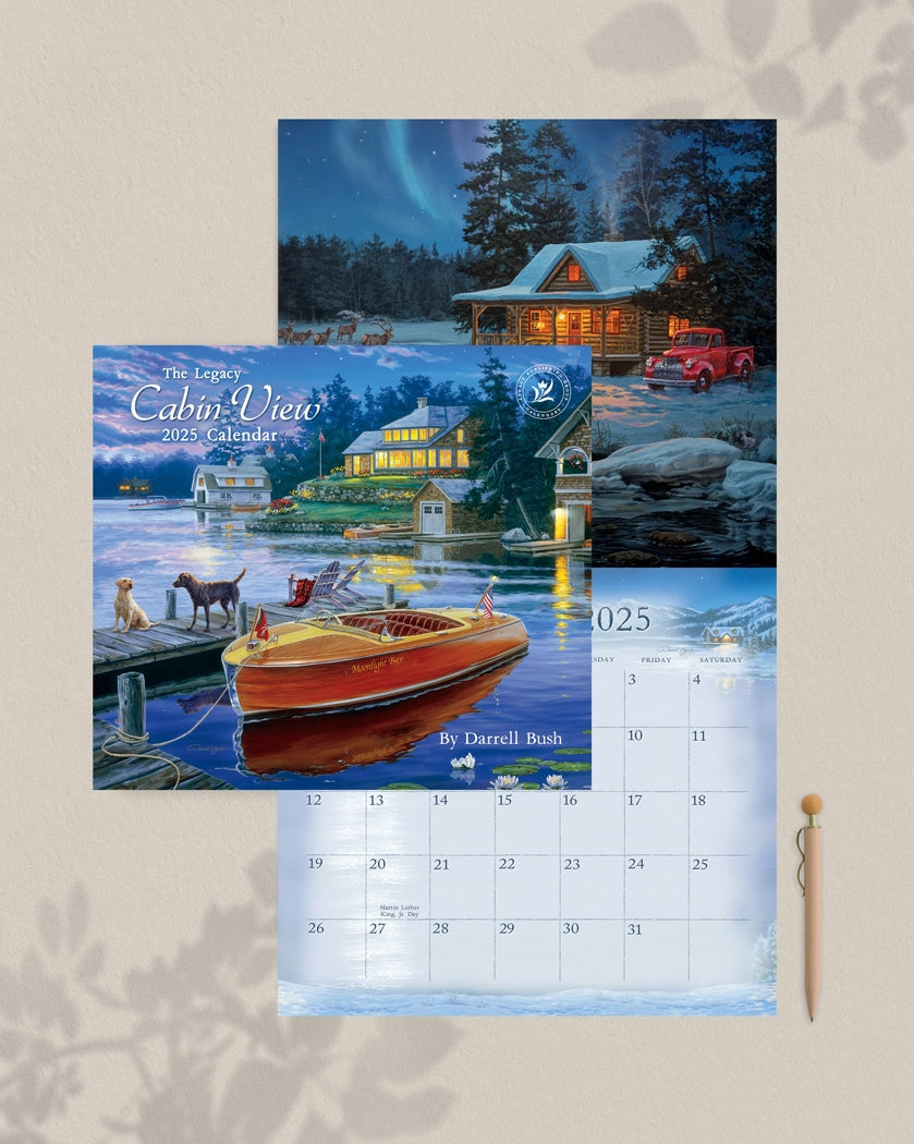 2025 Cabin View - Legacy Deluxe Wall Calendar