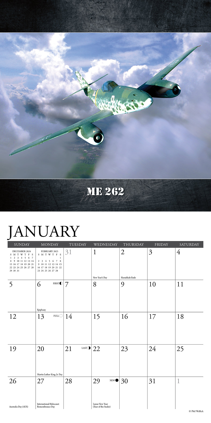 2025 WWII Military Aircraft - Mini Wall Calendar