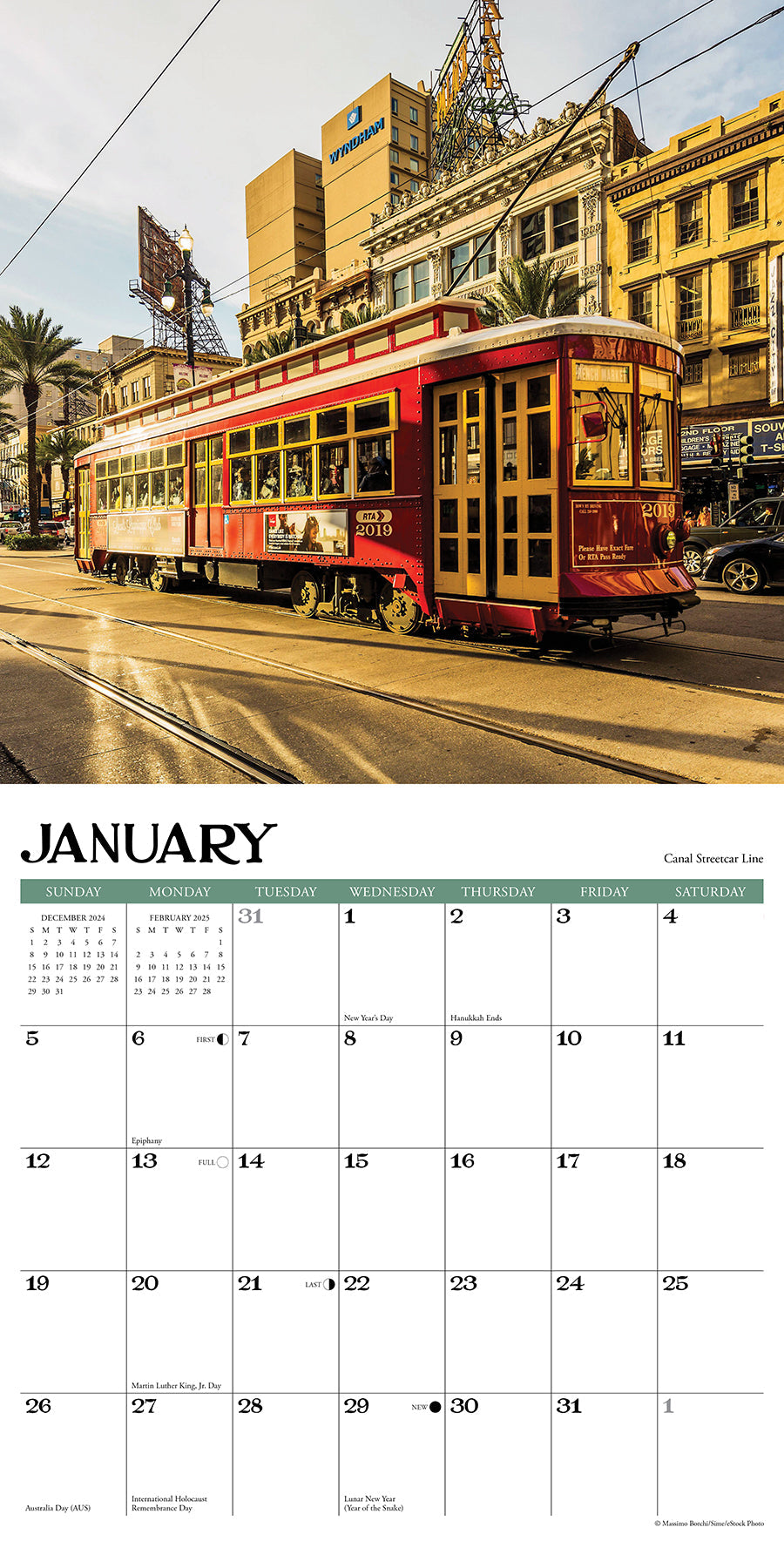 2025 New Orleans - Square Wall Calendar