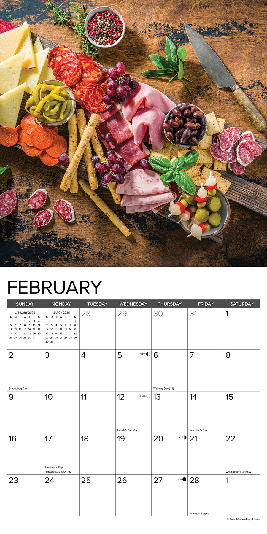 2025 Charcuterie Boards - Square Wall Calendar