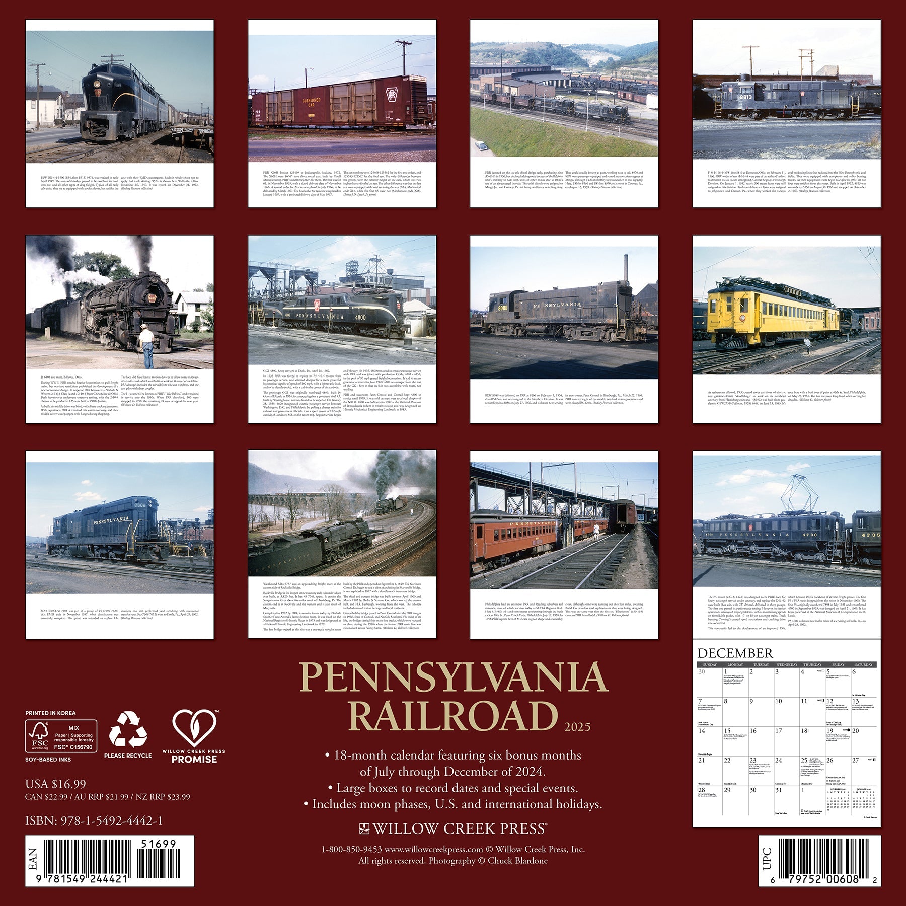 2025 Pennsylvania Railroad - Square Wall Calendar