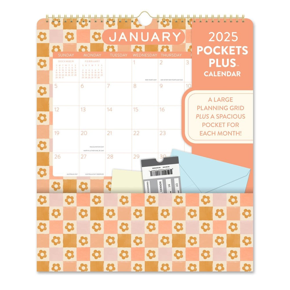 2025 Very Vintage Pockets Plus - Deluxe Wall Calendar by Orange Circle Studio