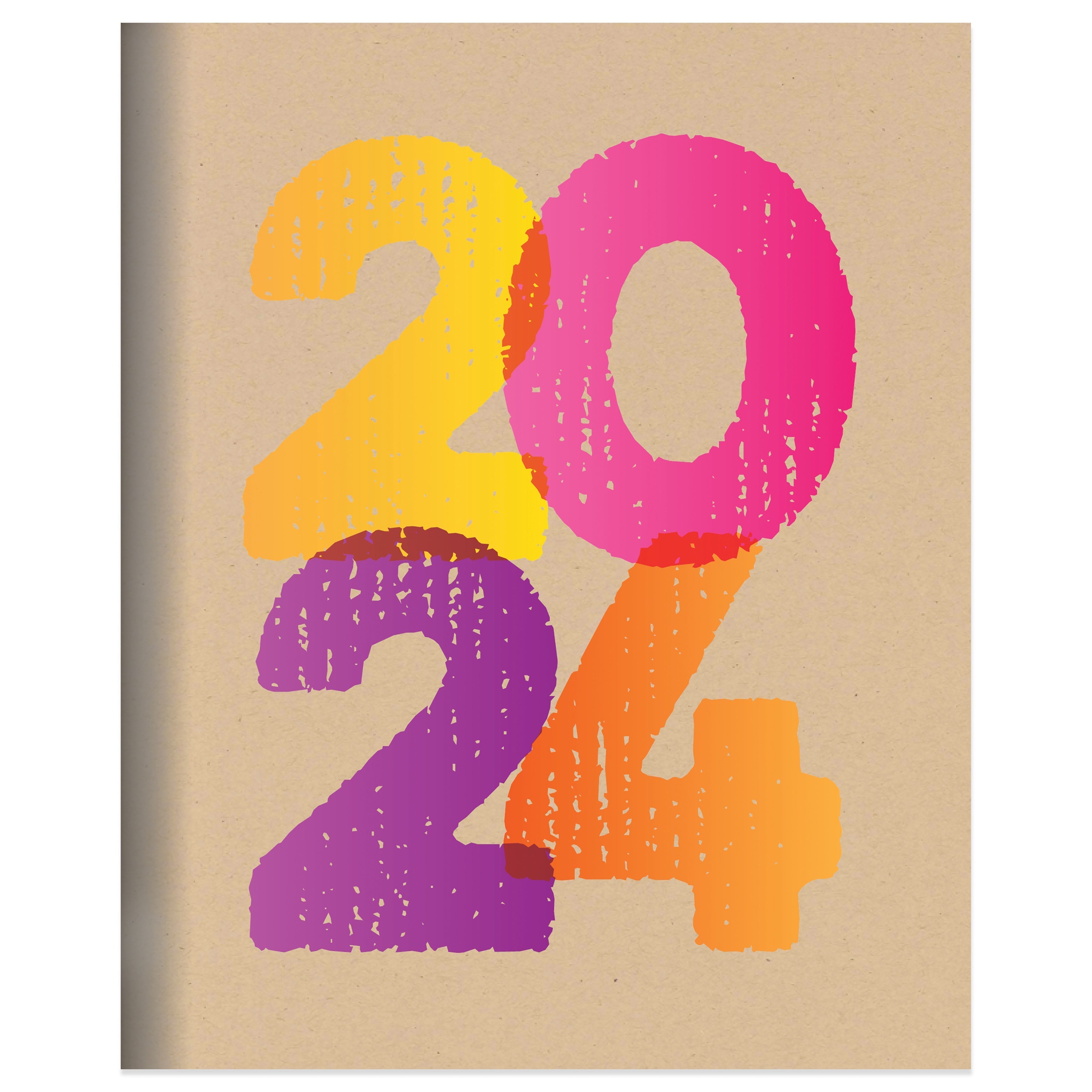 2024 Kraft Stamped - Medium Monthly Diary/Planner