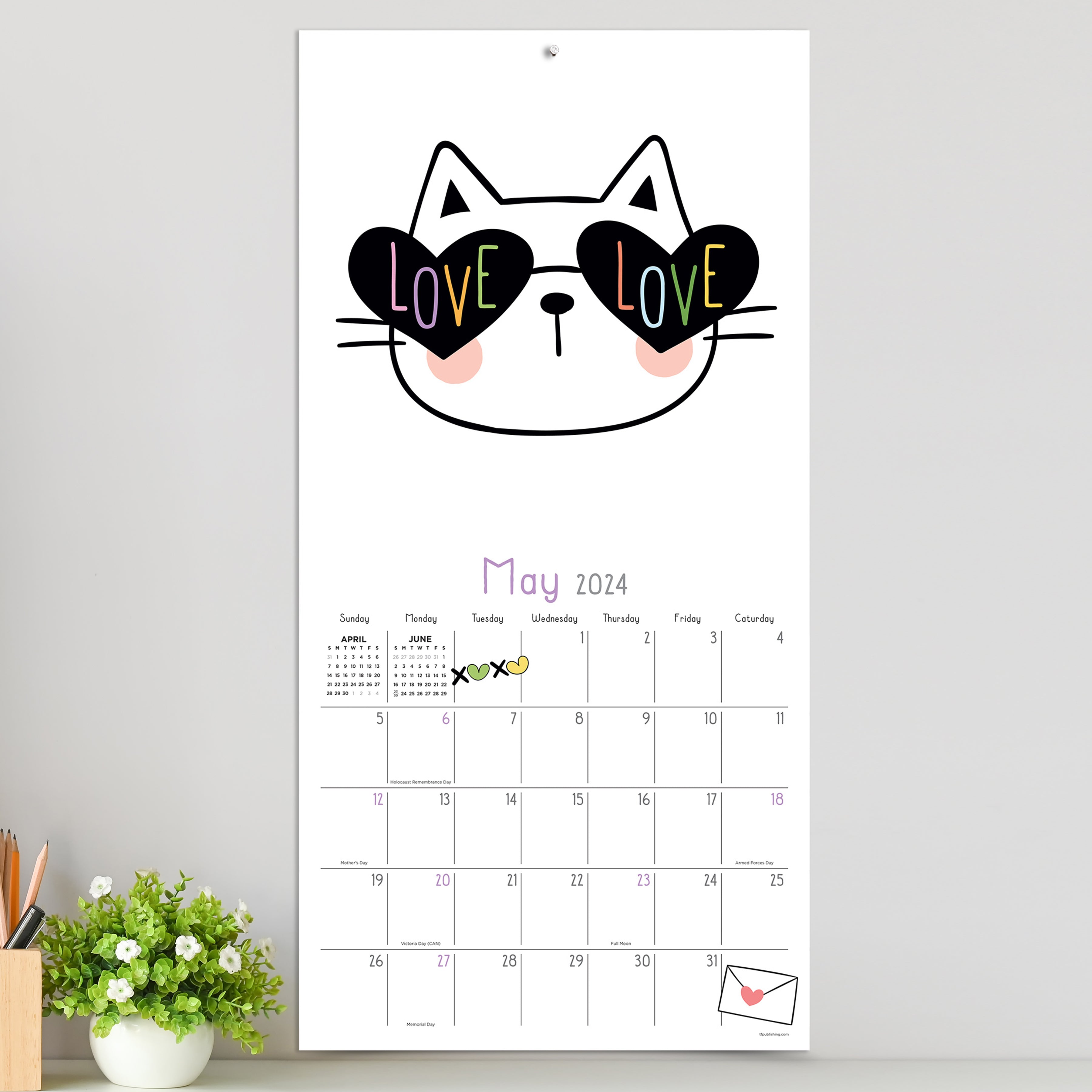 2024 Must Love Cats - Square Wall Calendar