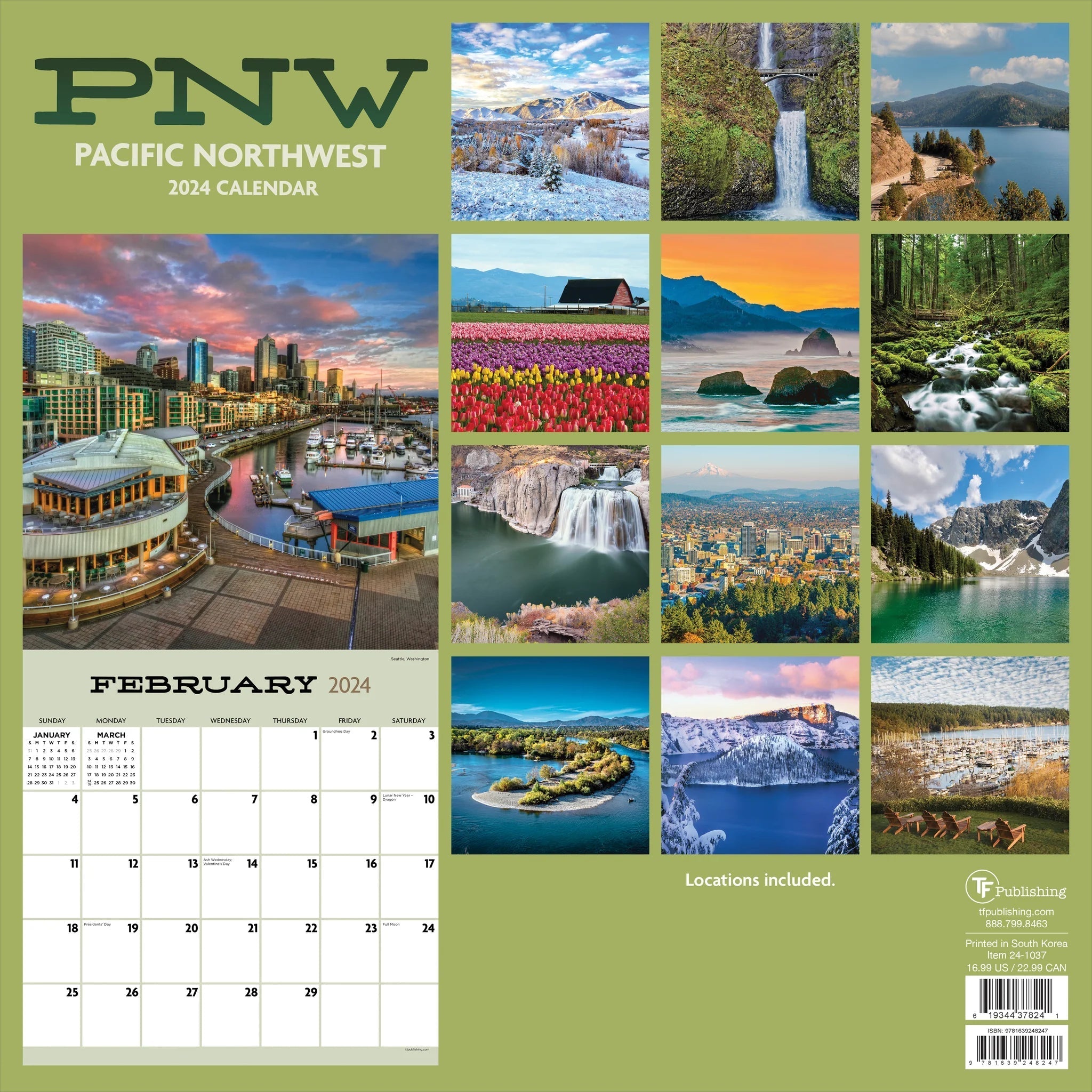 2024 Pacific Northwest - Square Wall Calendar